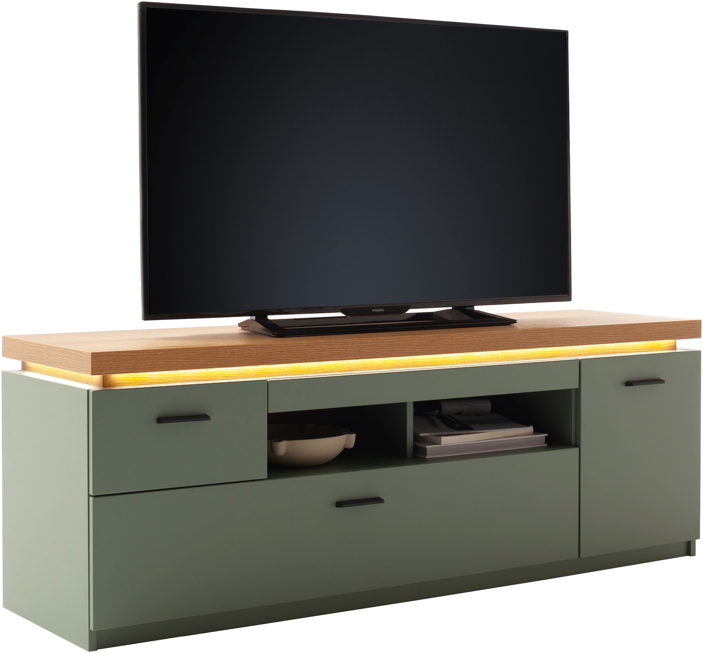 MCA furniture Lowboard »MONIZ TV-Element«, TV-Schrank, 2 Türen, 2 Schubkästen, 2 offene Fächer, 156 cm breit
