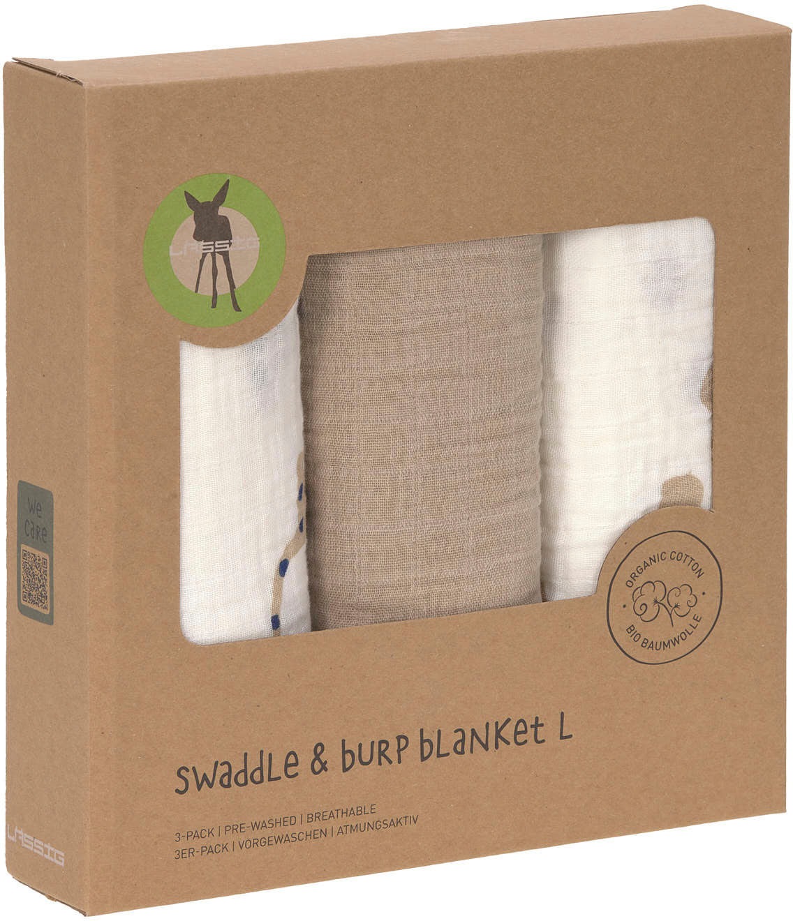 LÄSSIG Stoffwindeln »Little Mateys, Einschlag- und Mulltuchset L, Royal Blue« Set, 3 Stk. tlg.