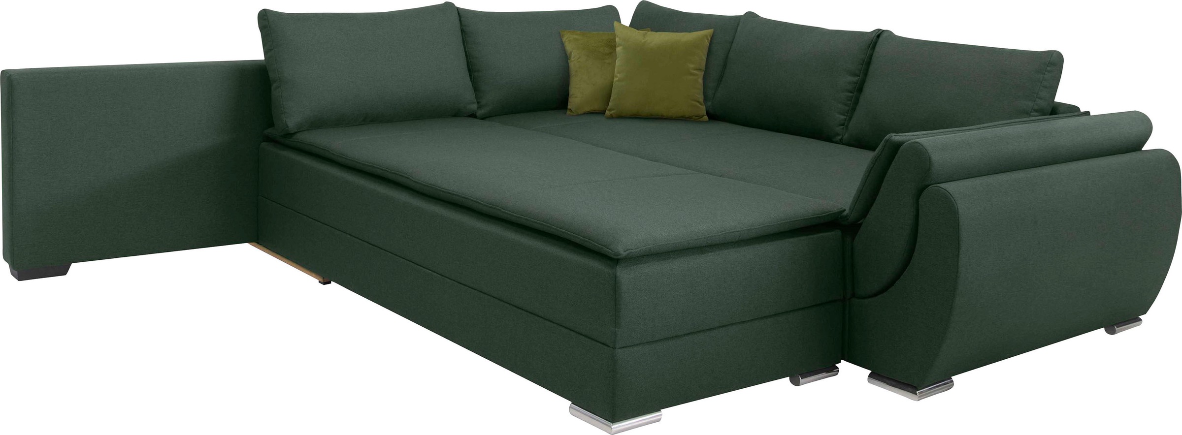 INOSIGN Ecksofa »Göteborg«, mit Boxspring-Bettfunktion und Bettkasten, Dauerschlaffunktion, Topper