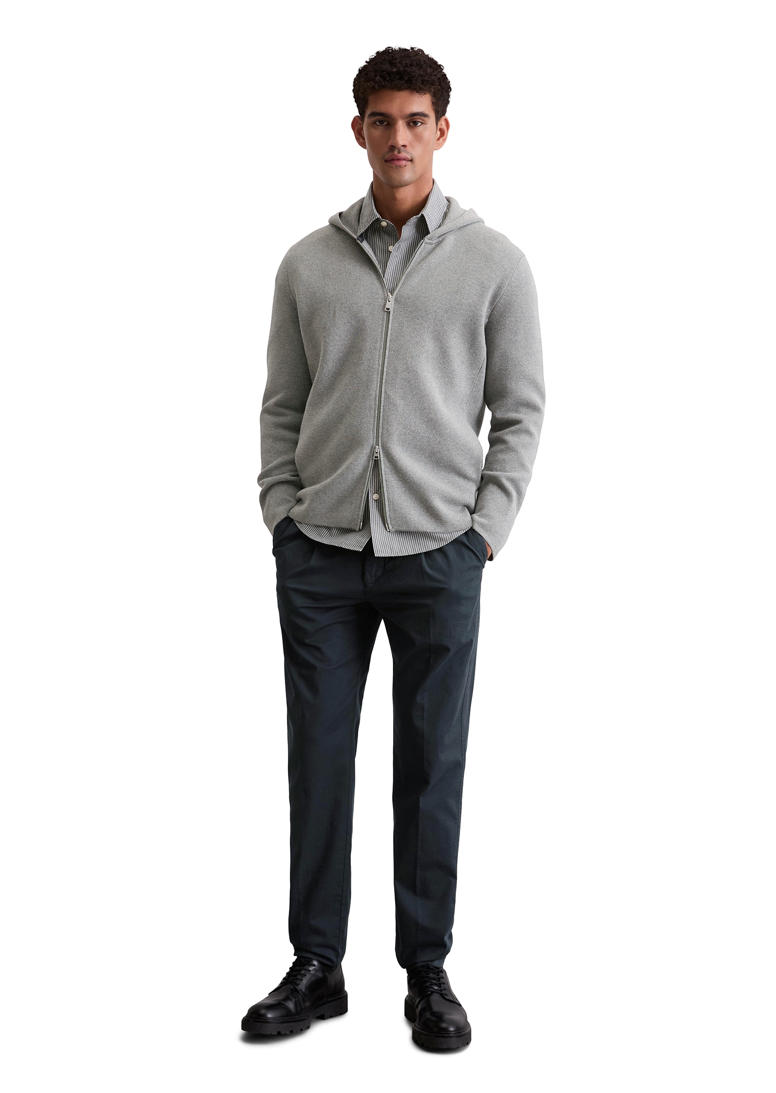 Marc O'Polo Kapuzenstrickjacke, mit Zwei-Wege-Reißverschluss