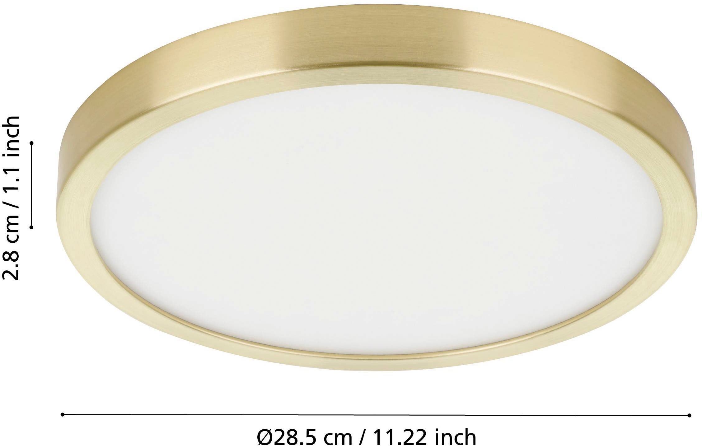 EGLO Deckenleuchte »FUEVA 5«, Leuchtmittel LED-Modul | LED fest integriert, Deckenlampe 28,5 cm, Deckenlampe in Messing aus Stahl und Kunststoff