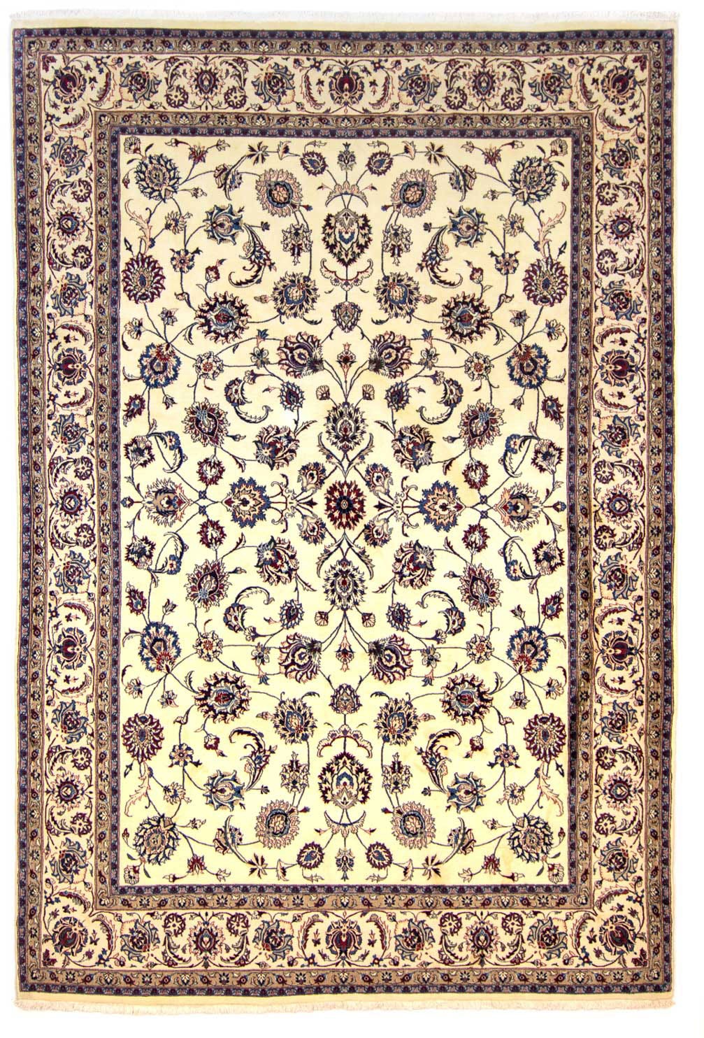 Bild von morgenland Wollteppich »Maschad Durchgemustert Beige 333 x 246 cm«, rechteckig, Unikat mit Zertifikat