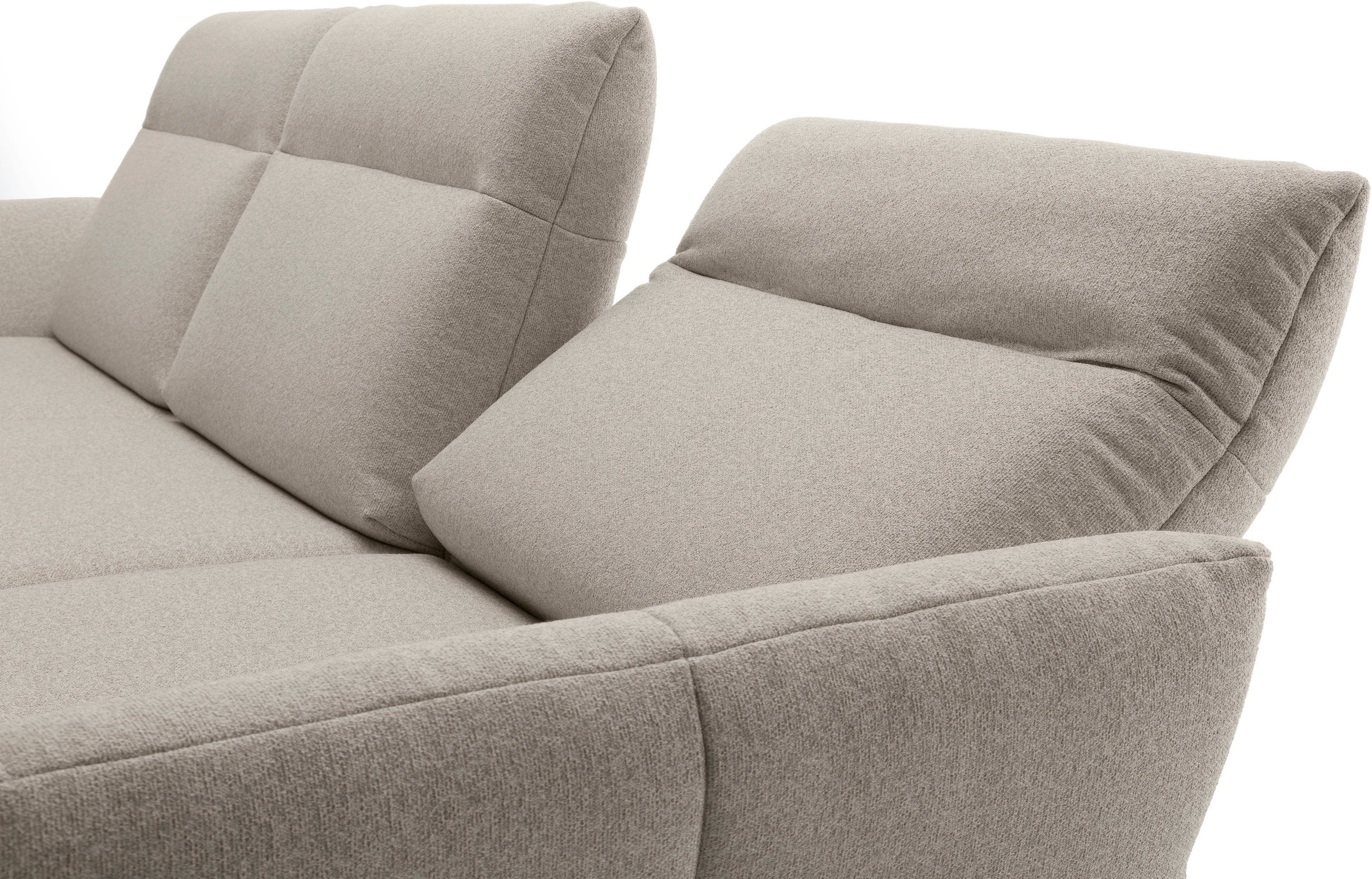 Creation BY ROLF BENZ Ecksofa »CR.460«, Sockel in Eiche, Winkelfüße in Umbragrau, Breite 318 cm