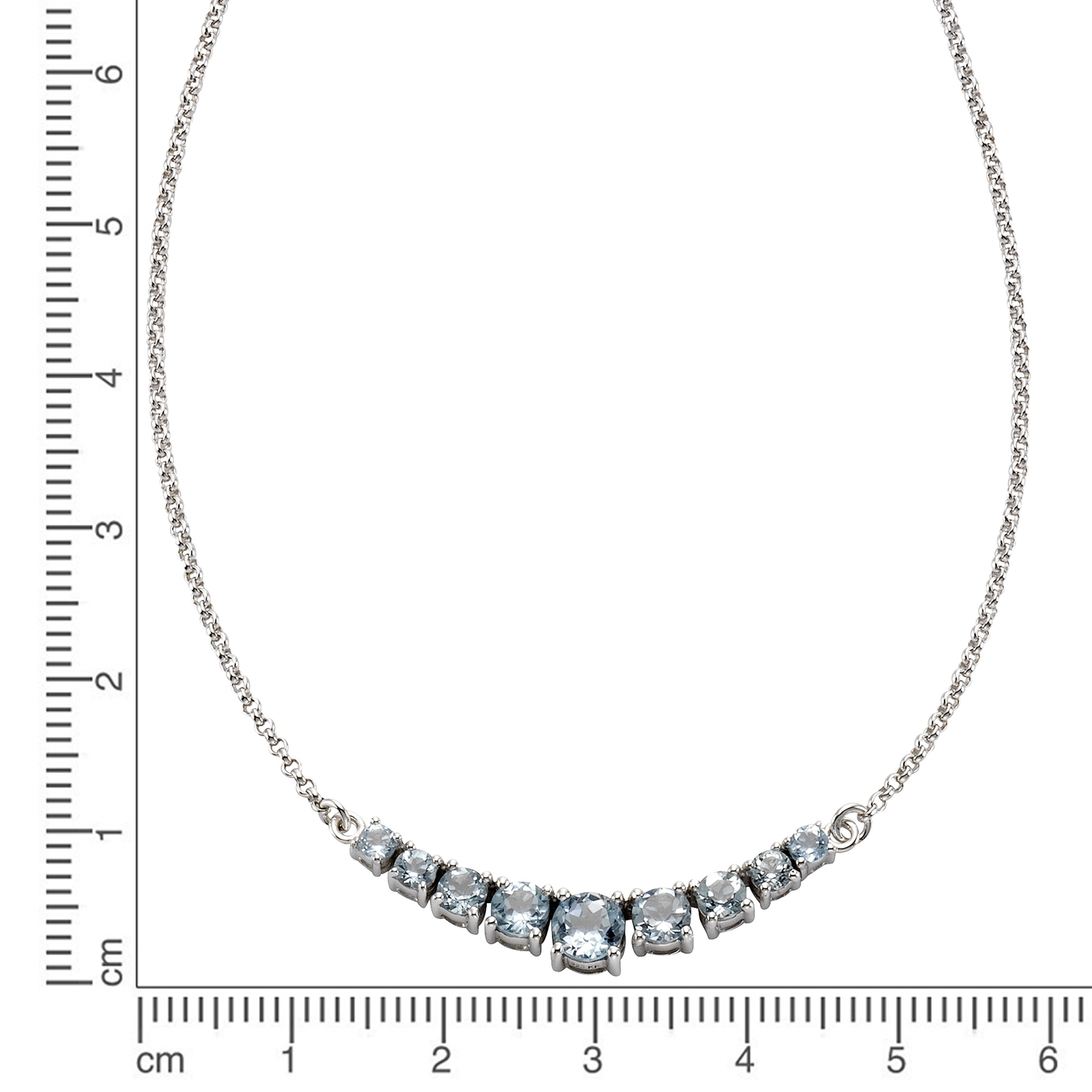 Zeeme Collierkettchen »Silber 925 rhodiniert mit 9x Blautopas (beh.)«