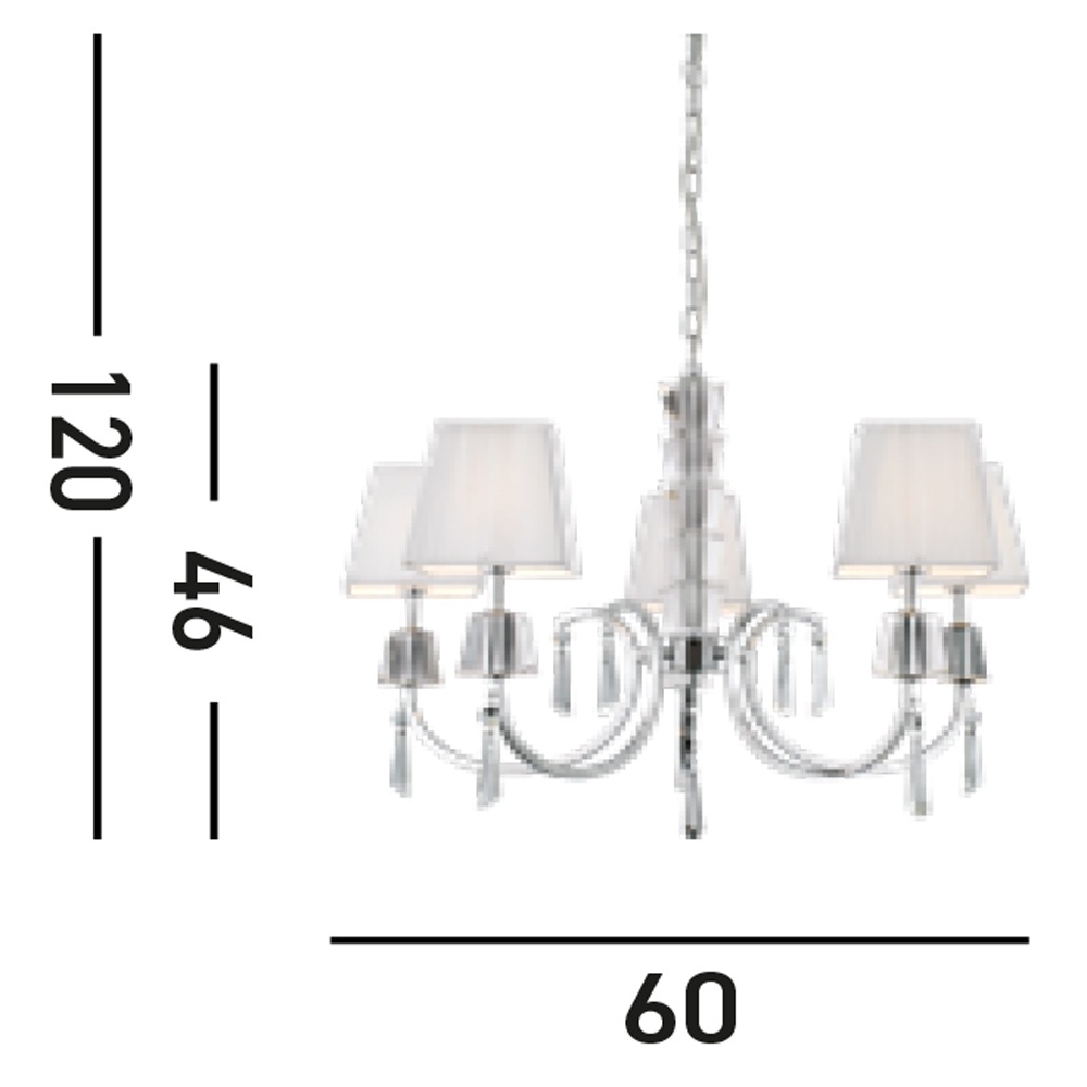 Searchlight Kronleuchter »Hängeleuchte Portico, 5-flammig«, 5 flammig, Leuchtmittel G9 | ohne Leuchtmittel, Elegante Optik