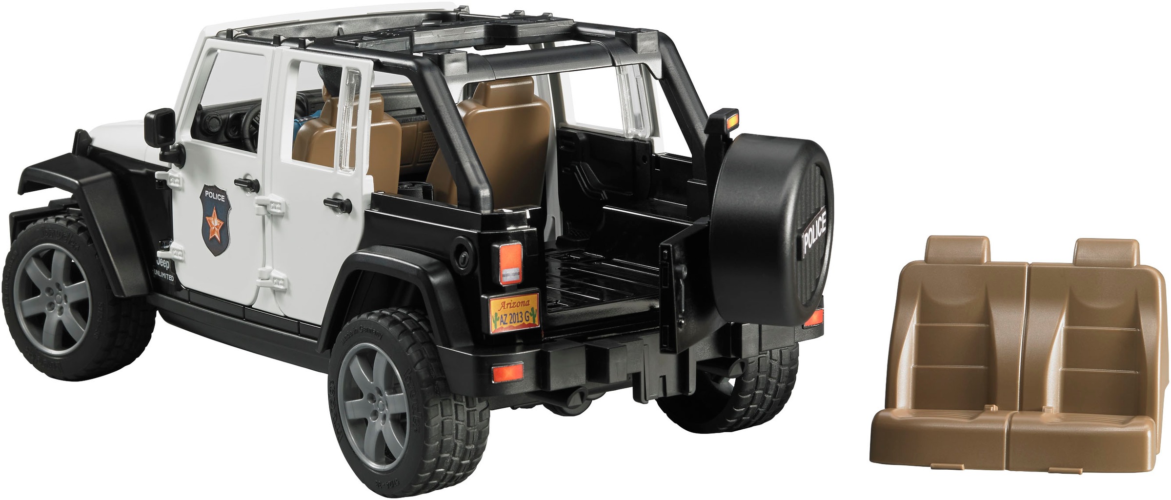 Bruder® Spielzeug-Auto »Jeep Wrangler Rubicon Unlimited Polizei/Figur/L+S (02526)«