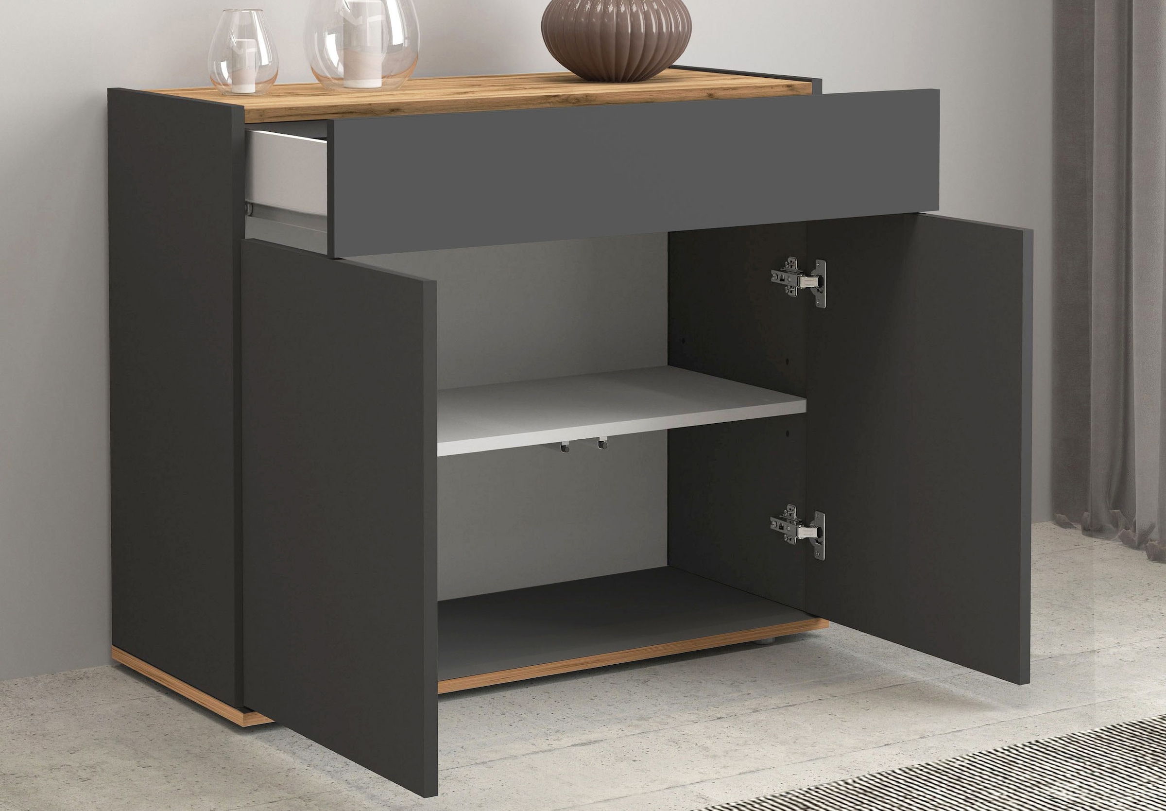 INOSIGN Sideboard »Garda, Kommode, Schrank, Kredenz«, 2 Türen, 1 Schublade,grifflos Breite 80,9 cm