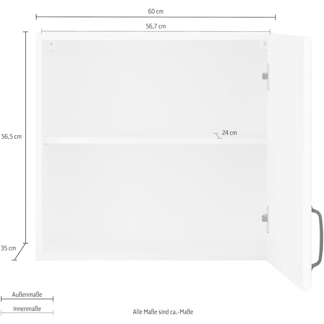 wiho Küchen Hängeschrank »Erla«, 60 cm breit mit Kassettenfront online  bestellen