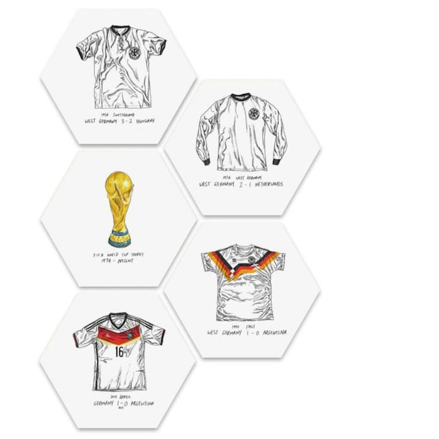 Wall-Art Mehrteilige Bilder »Fußballtrikots Deutschland Set«, (Set, 5 St.)  online kaufen