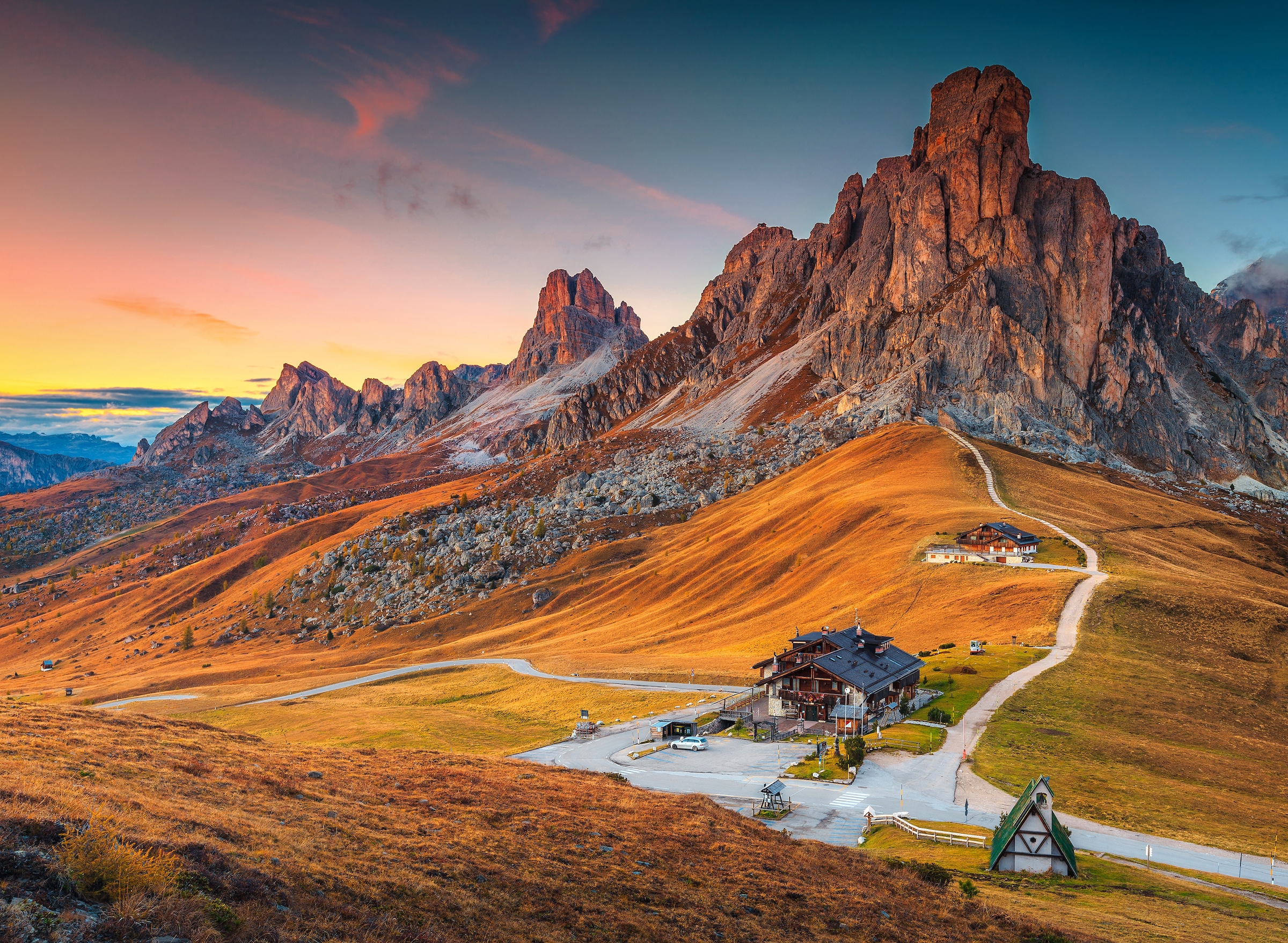 Papermoon Fototapete »Alpine Pass Dolomites« glatt günstig online kaufen