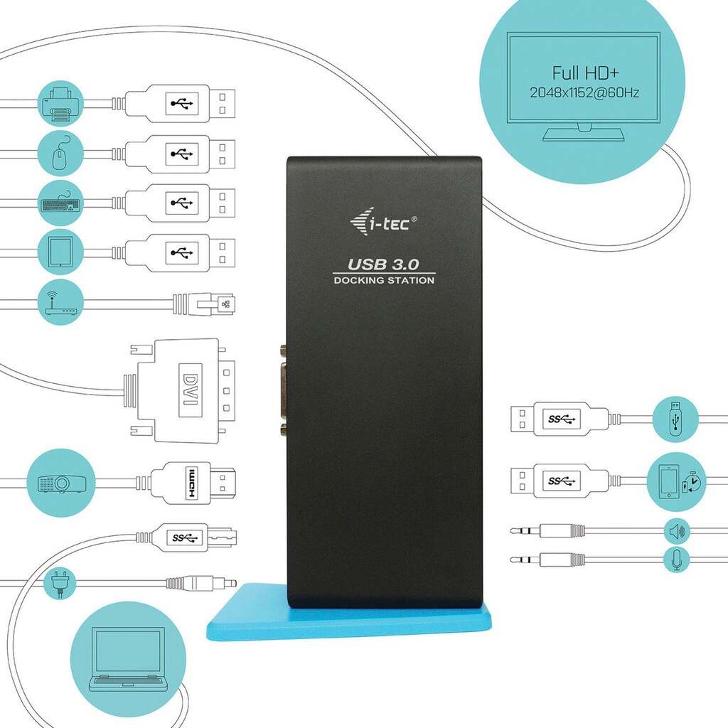 I-TEC Laptop-Dockingstation »USB 3.0 Dual Docking Station«