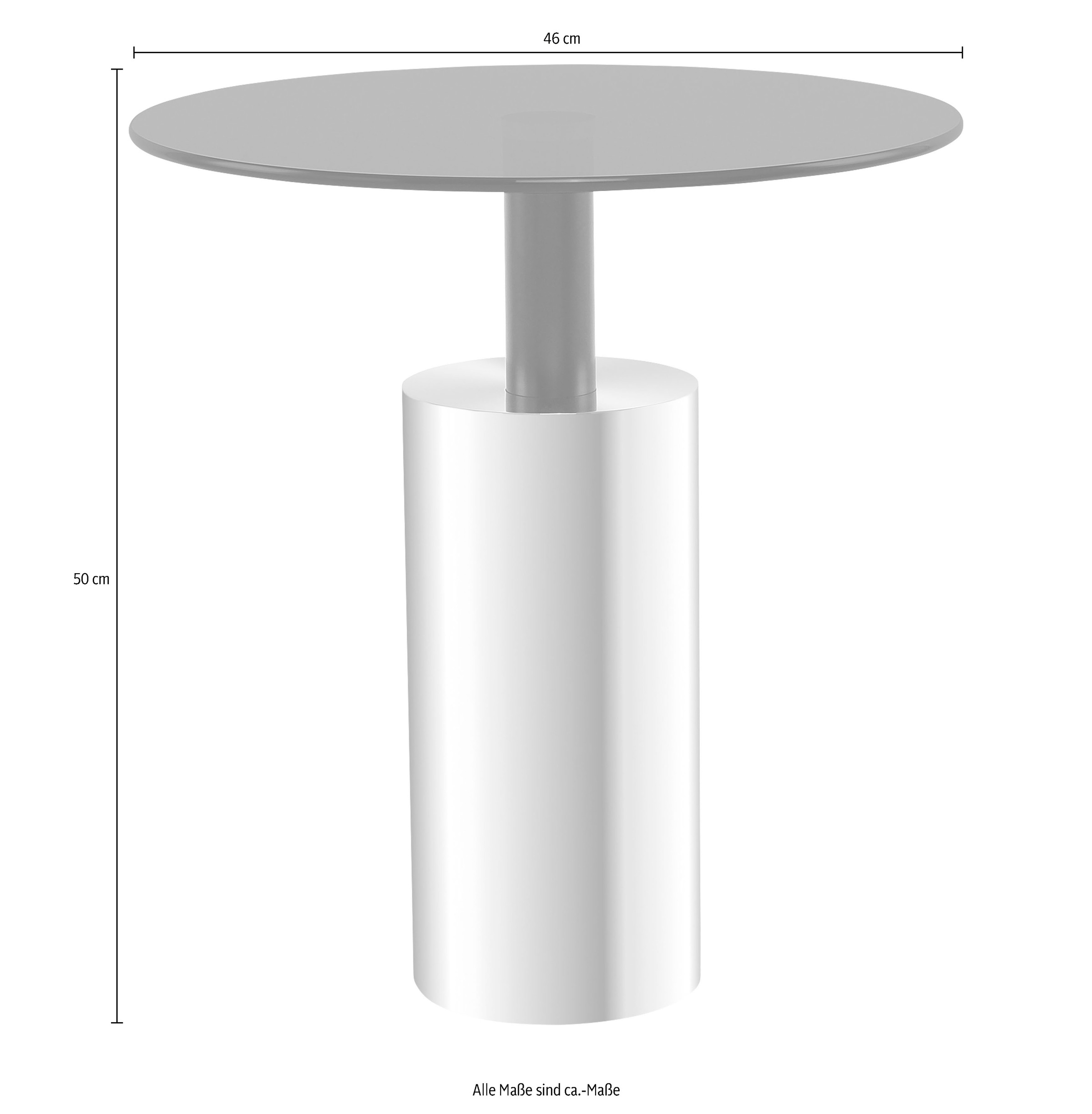 Kayoom Beistelltisch »Rosanna 525, Beistelltisch in glamourösem Stil,runde Glas-Tischplatte«, (1 St.), Runde Tischplatte, edles Design, zeitlose Farben, Sockel: Ø 15 cm