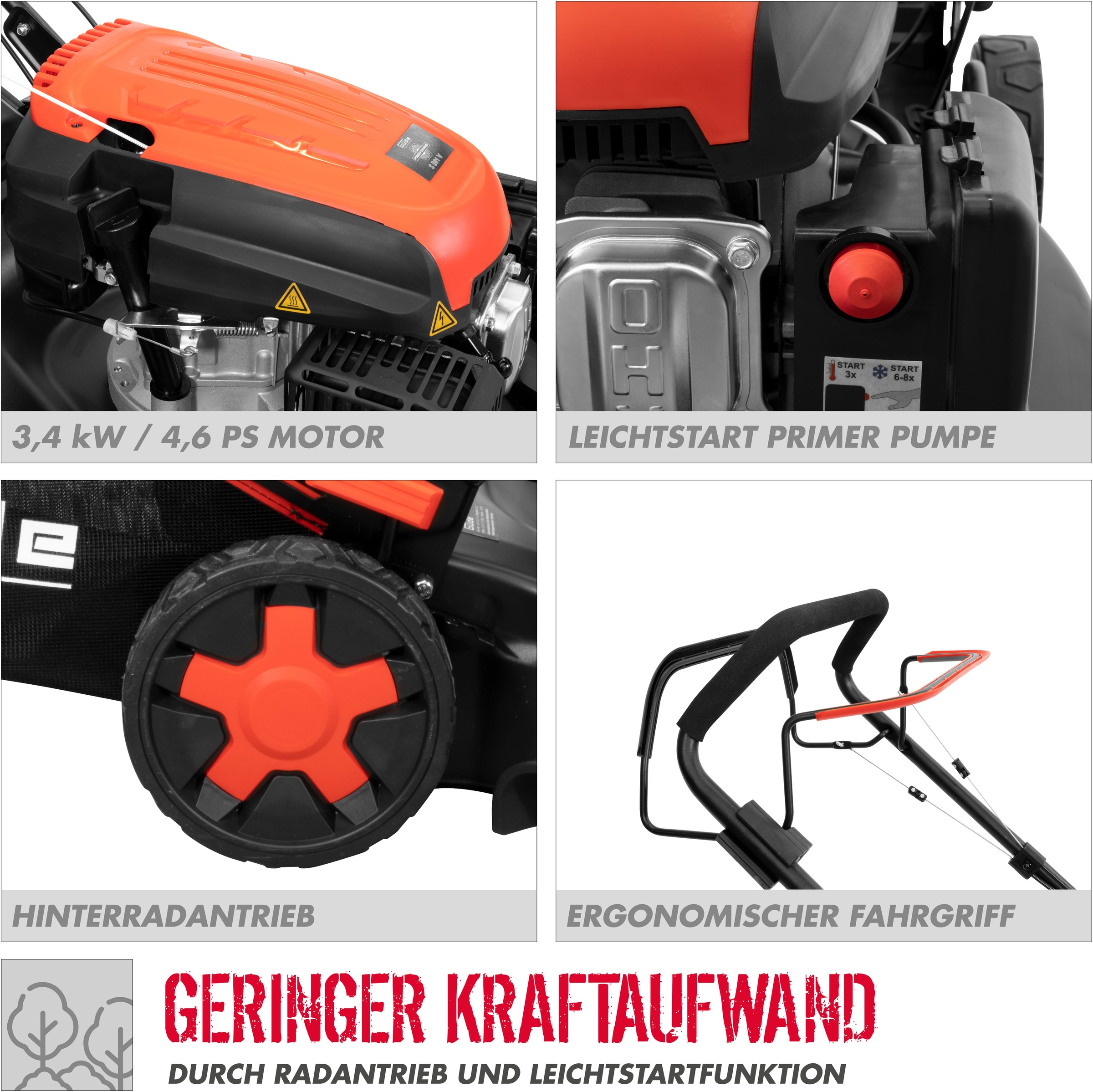 Güde Benzinrasenmäher »BIG WHEELER 514.6 R«, für große Rasenflächen bis 1800m²