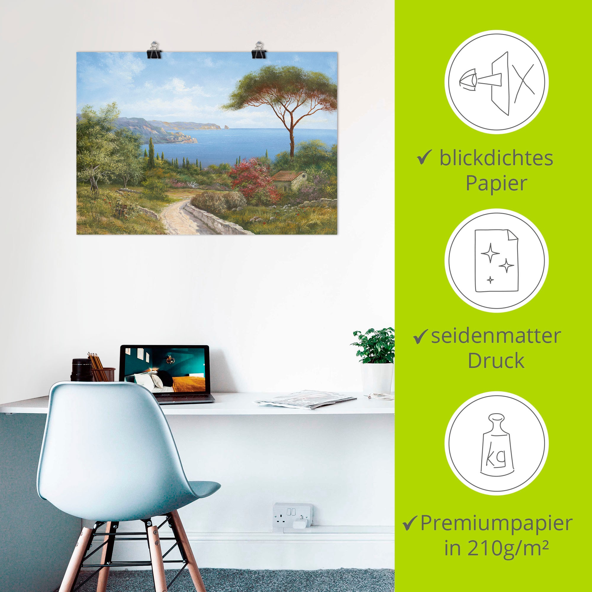 Artland Wandbild »Haus am Meer« Gewässer 1 Stk. tlg. als Leinwandbild, Poster in verschied. Größen