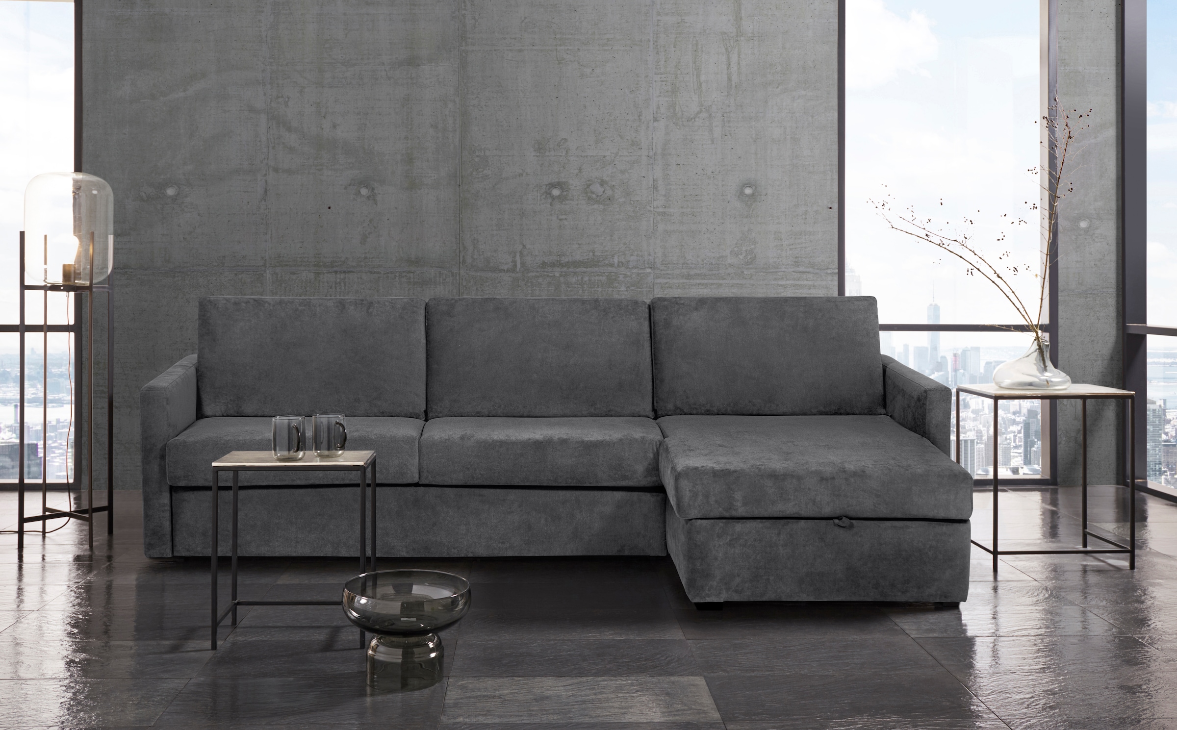 Places of Style Schlafsofa "GOLDPOINT Ecksofa 264 cm, Liegefläche (140/200c günstig online kaufen