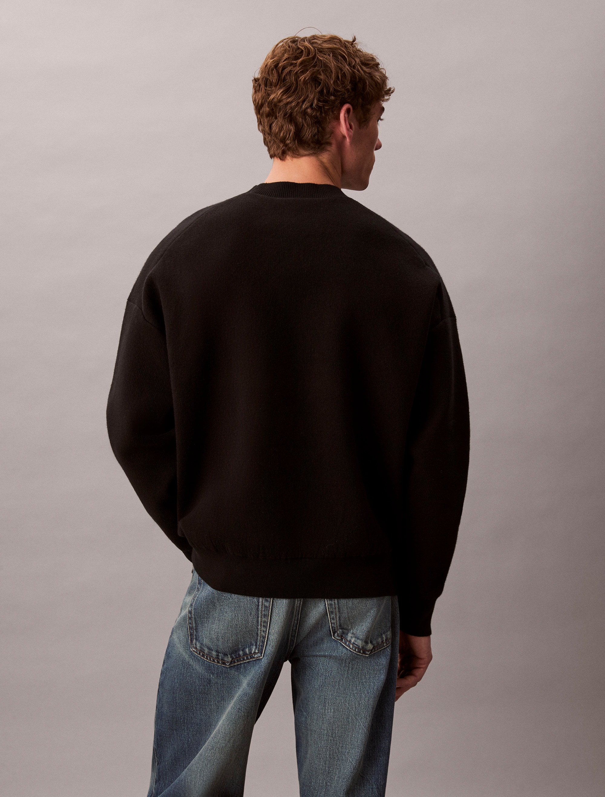 Calvin Klein Jeans Rundhalspullover »LS CTTN CASHMERE 3D LOGO CRWNK S« Mit Rundhalsausschnitt, regular fit