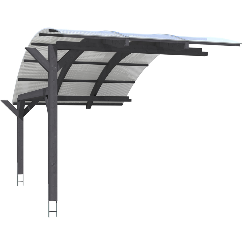 SKANHOLZ Einzelcarport »Schwaben Erweiterung« 285 cm Schiefergrau Erweiterung, 299 x 630 cm Schiefergrau