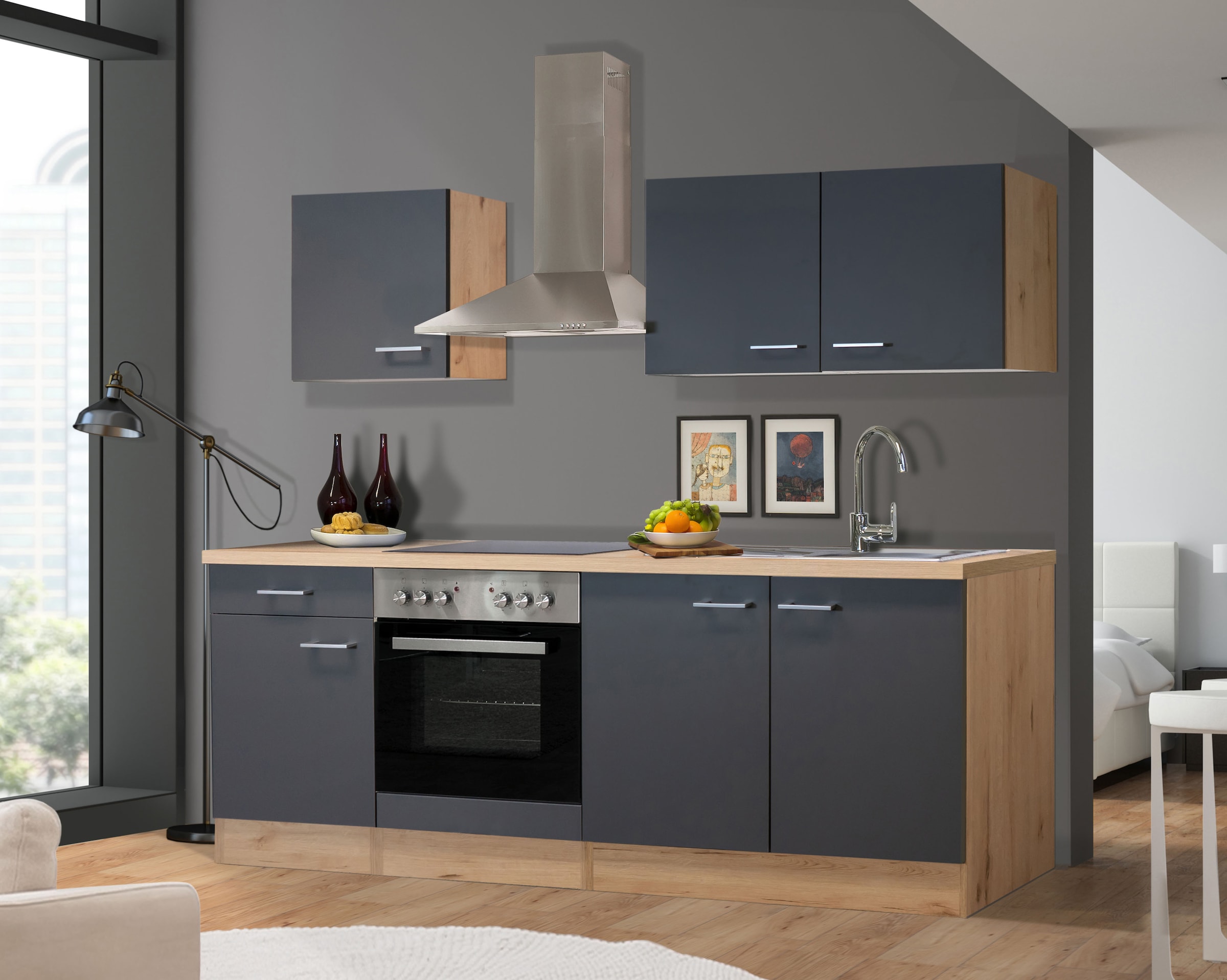 Flex-Well Küchenzeile »Morena« wahlweise mit E-Geräten, Gesamtbreite 210 cm günstig online kaufen