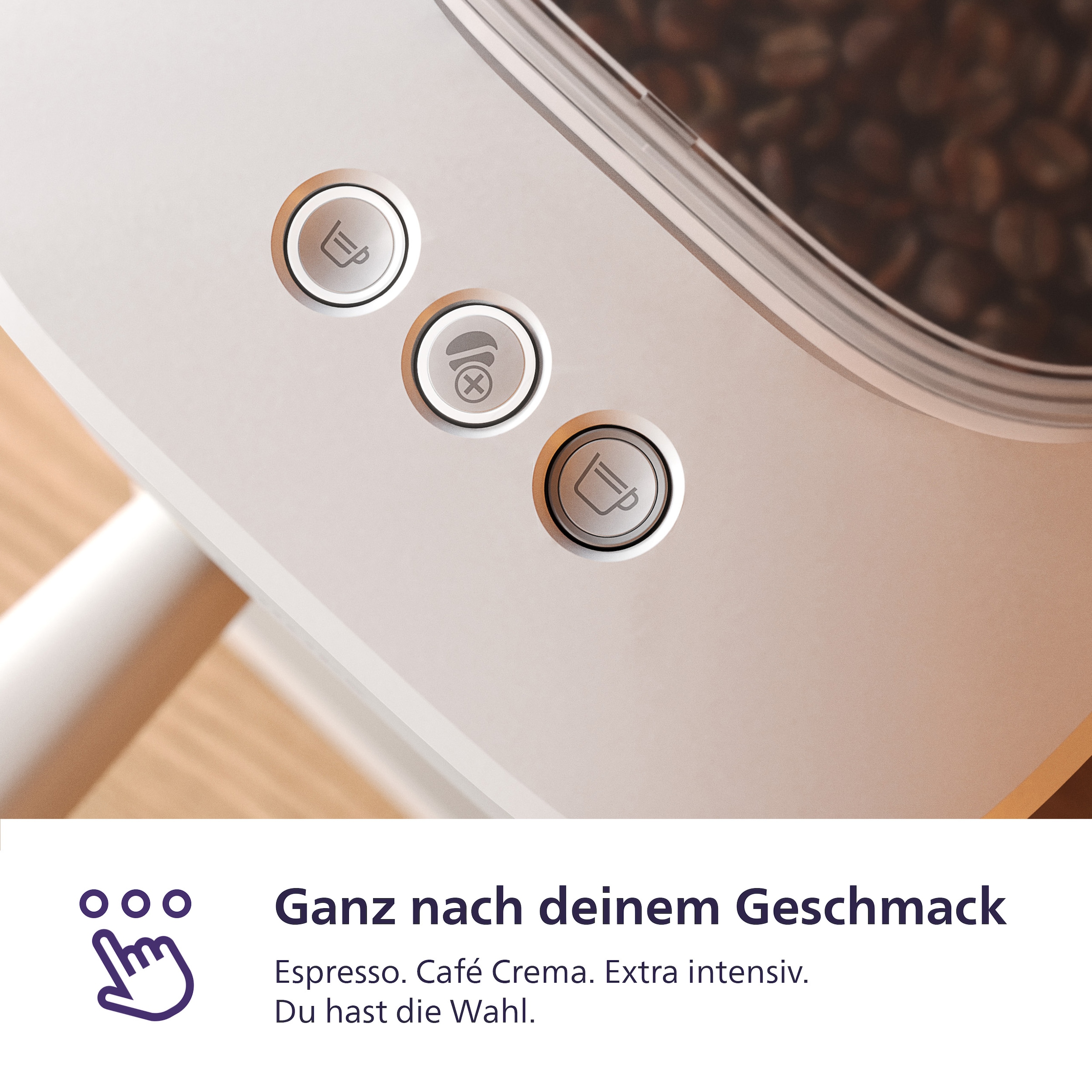 PHILIPS baristina Espressomaschine »BAR303/00 mit Mahlwerk für ganze Bohnen, Milchaufschäumer inkl.« 16 bar Pumpendruck, Naturweiß