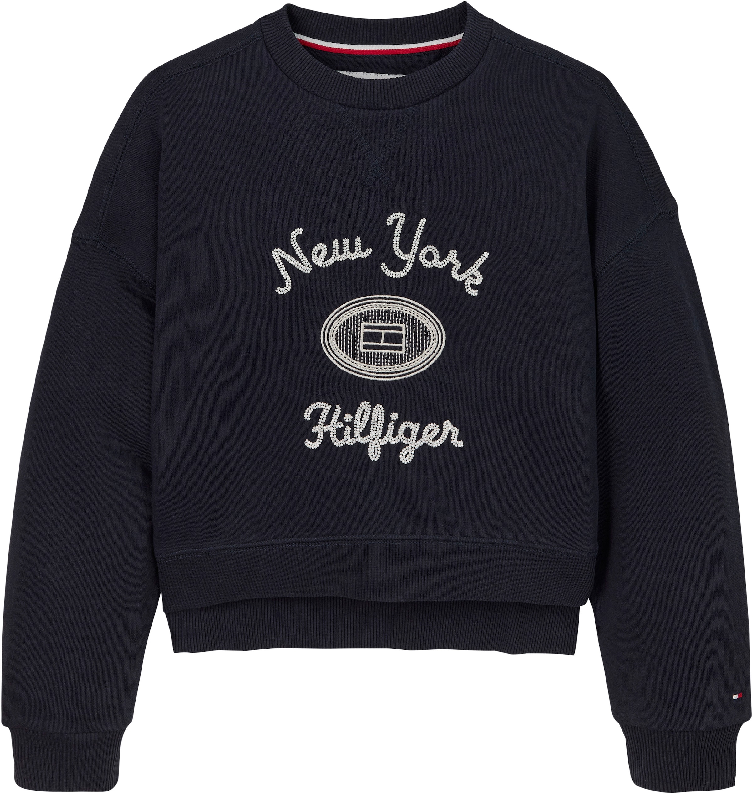 Tommy Hilfiger Langarmshirt »HILFIGER NY EMBROIDERED CREWNECK«, Kinder bis 16 Jahre mit Logostickerei