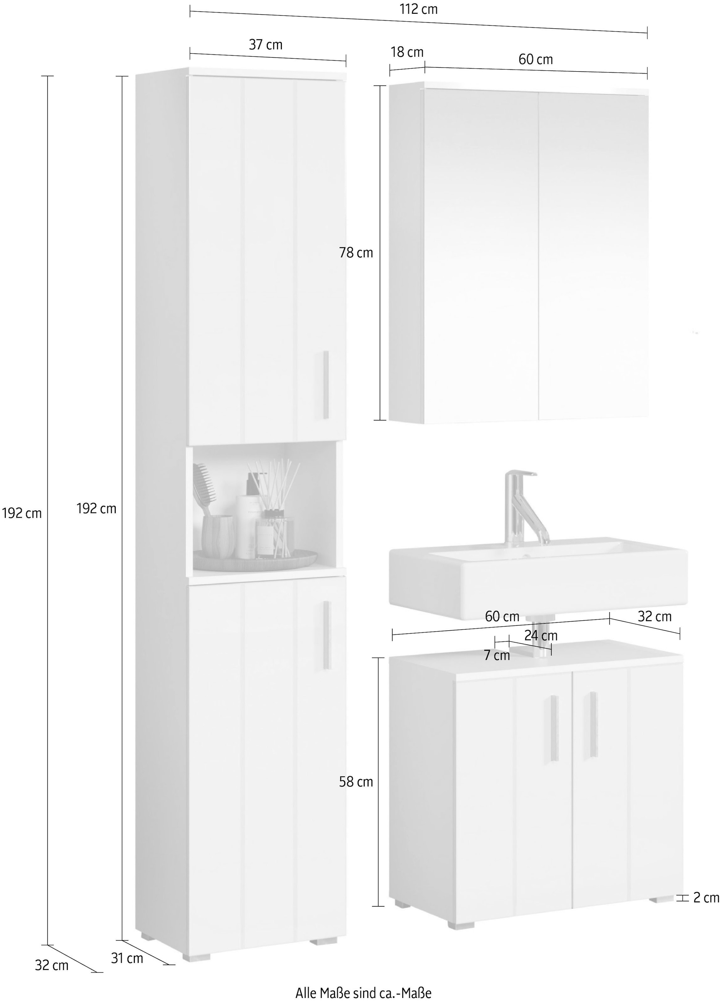 welltime Badezimmer-Set »Prag« Set, 3 Stk. tlg.