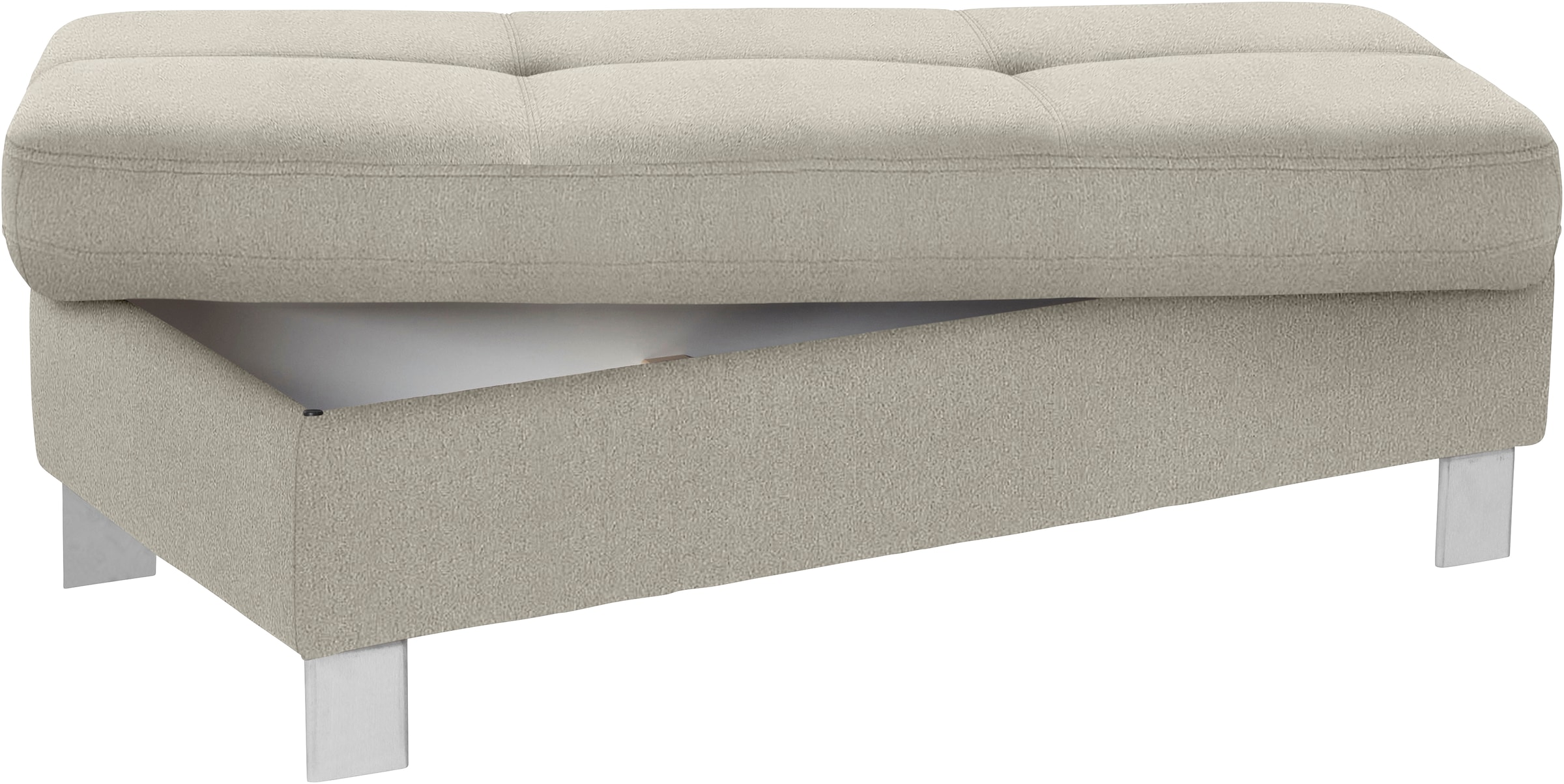 exxpo - sofa fashion Hocker »Fiji Bankhocker mit Staufach unter der Sitzfläche«, elegant modern mit toller Detailverarbeitung