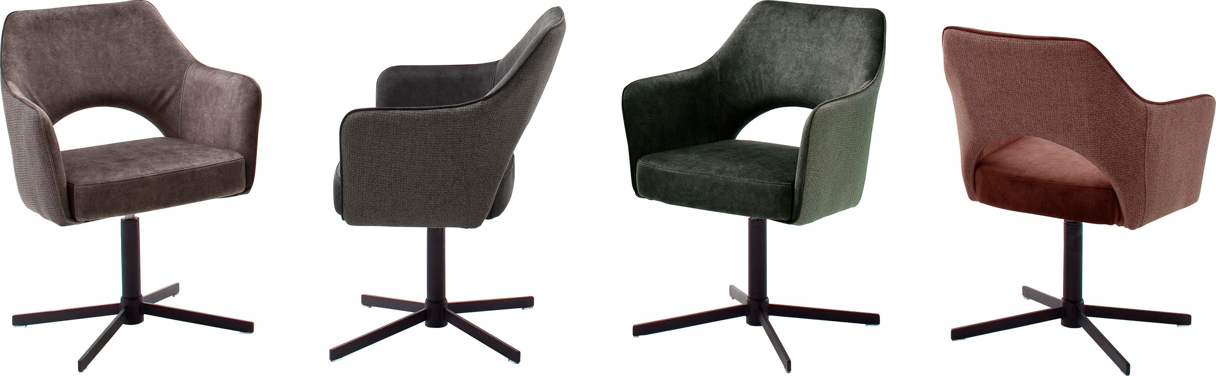 MCA furniture Esszimmerstuhl »Valetta«, (Set), 2 St., 2 er Set, 360° drehbar, Taschenfederkern, belastbar 120 kg