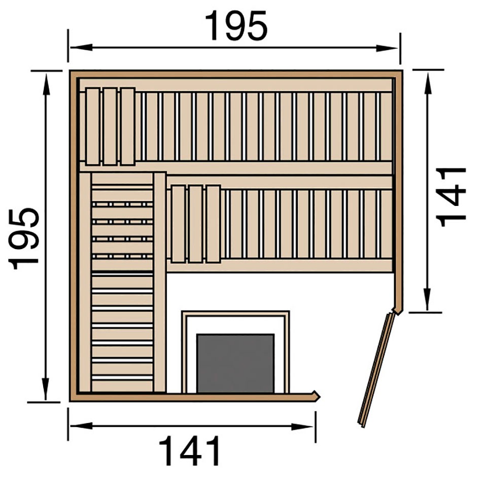 weka Sauna »Turku« Set,  7,5 kW-Ofen mit digitaler Steuerung