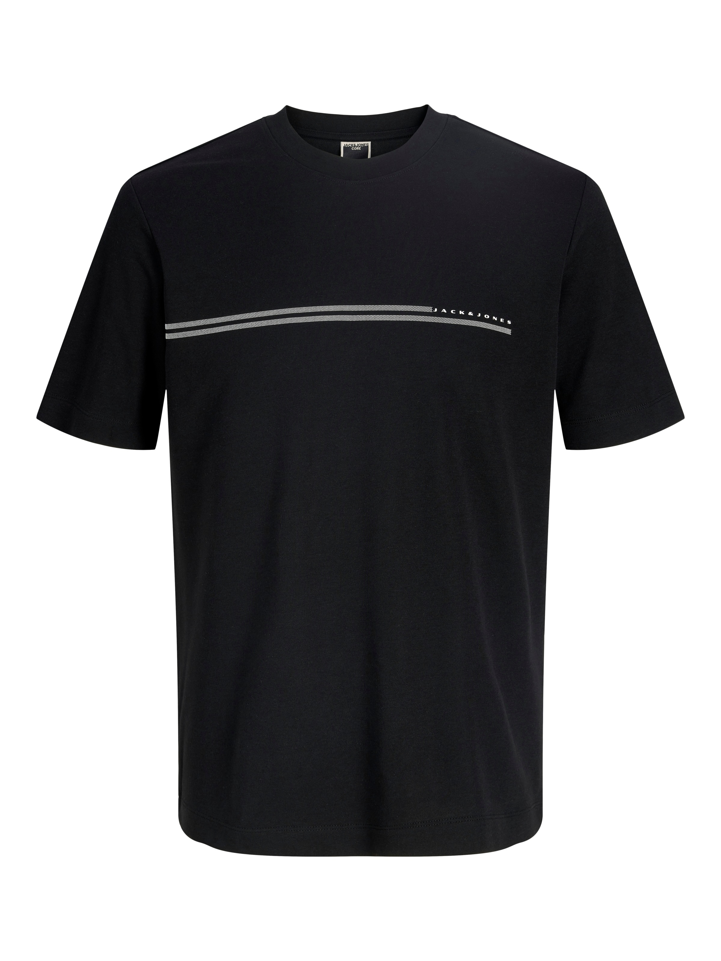 Jack & Jones Kurzarmshirt »JCOFUSION CHEST BRAND TEE SS CREW SN« Materialmix, regular fit
