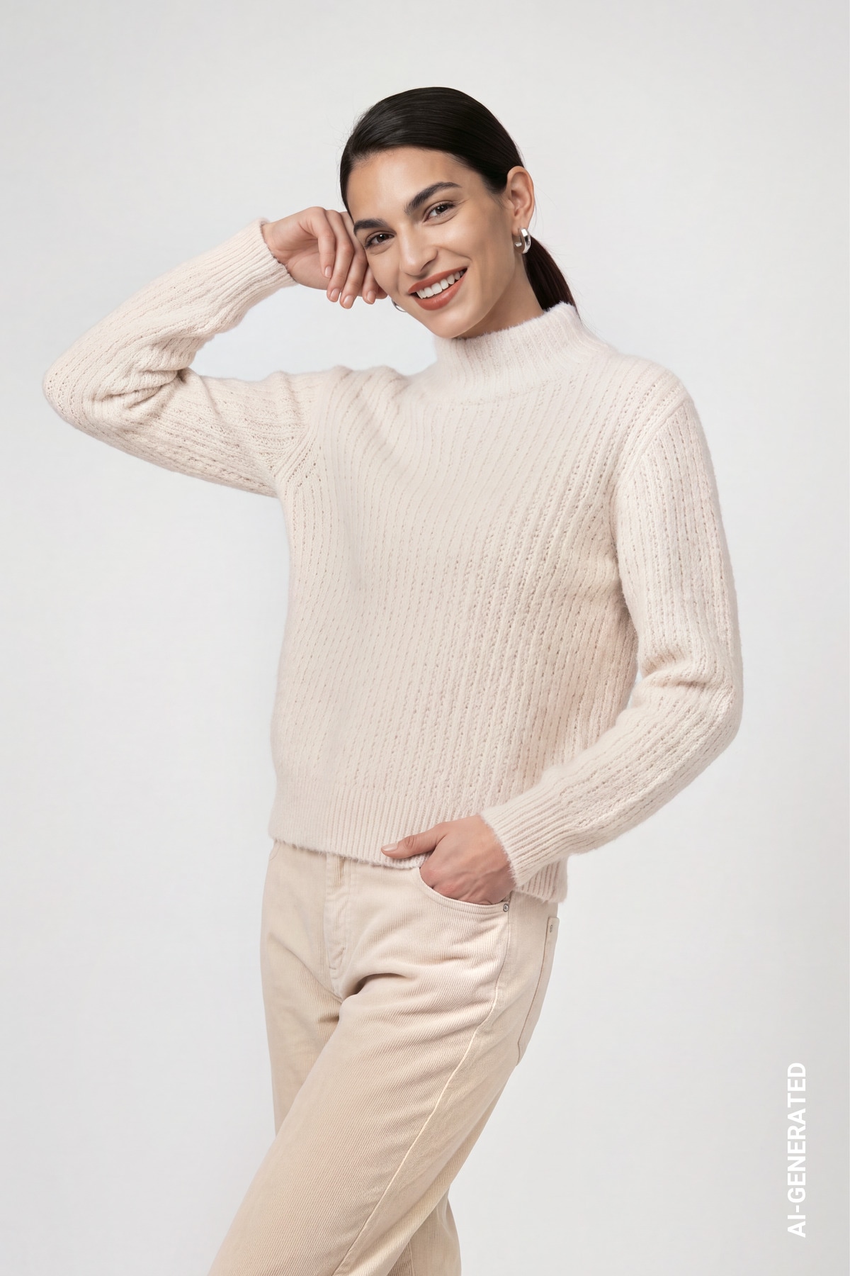Monari Strickpullover Regular fit mit Stehkragen