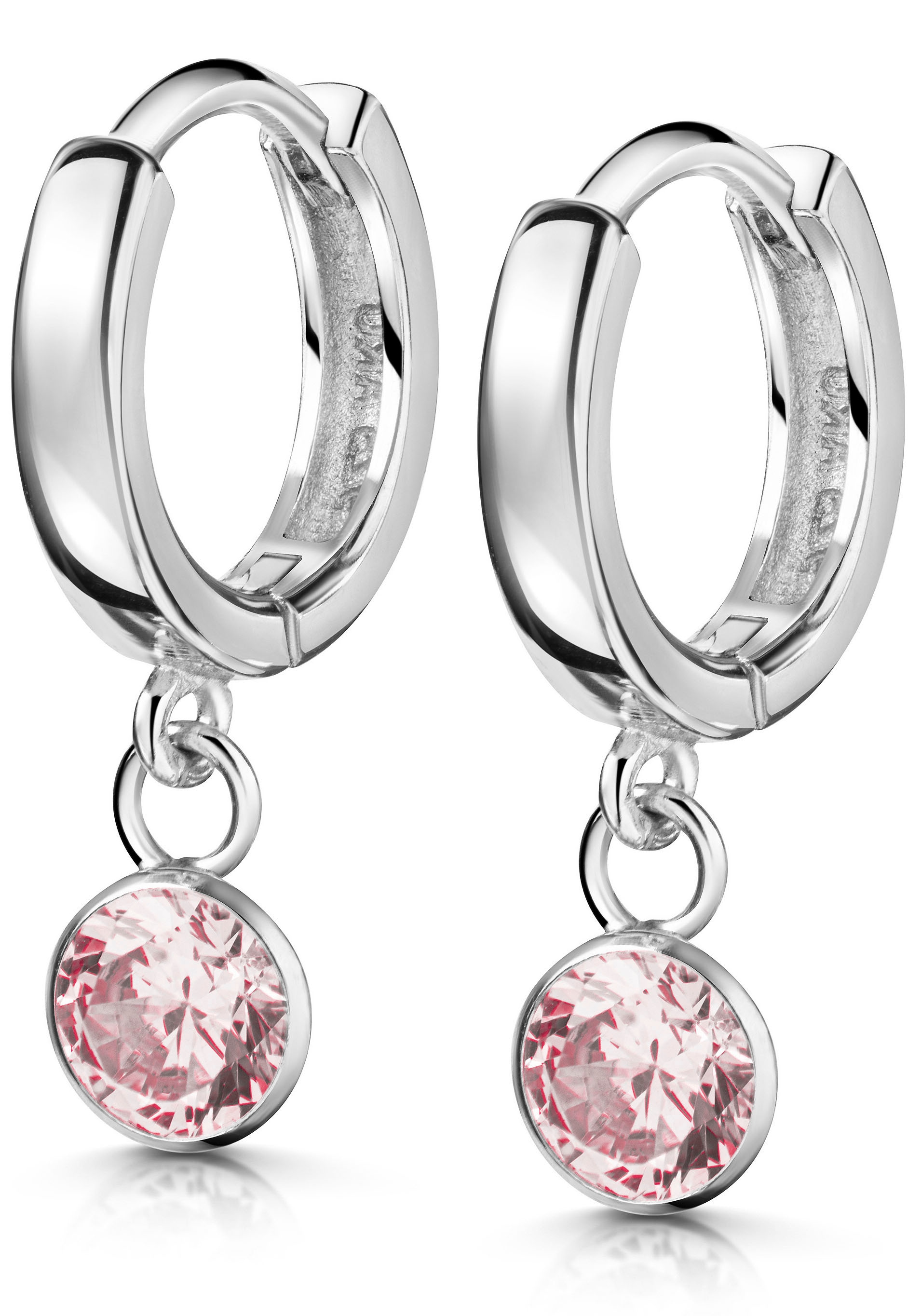 Firetti Paar Creolen »Schmuck Geschenk Silber 925 Glitzer Ohrschmuck  Geschenk« Made in Germany - mit Zirkonia (synth.)