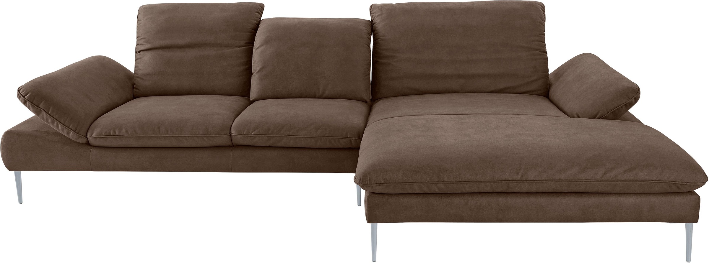W.SCHILLIG Ecksofa »enjoy&MORE, Designsofa, bequem, zeitlos und elegant, L-Form«, mit Sitztiefenverstellung, Füße silber matt, Breite 340 cm