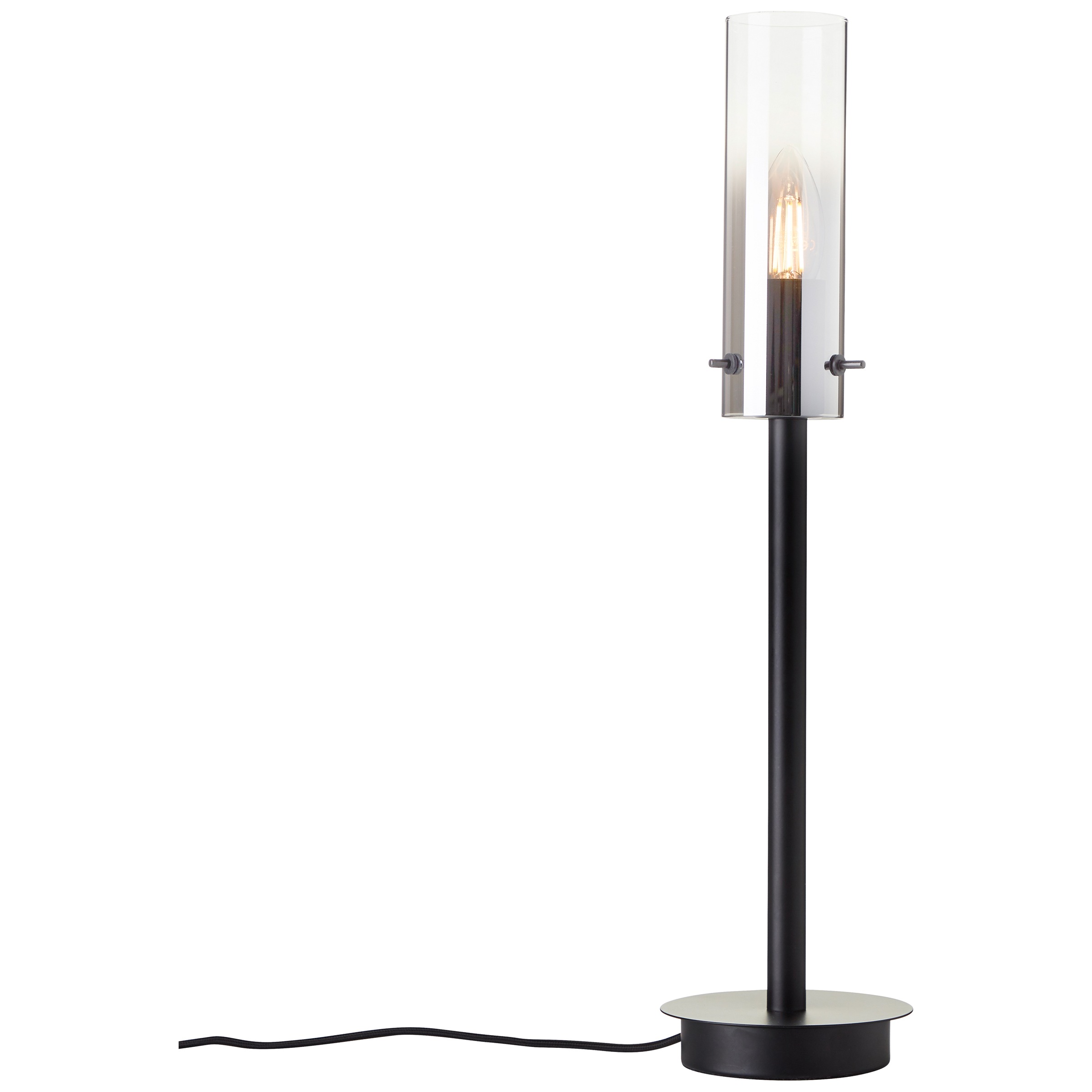 Brilliant Tischleuchte »Glasini«, 1 flammig, Leuchtmittel E14 | ohne Leuchtmittel, 50 x 12 cm, E14, Metall/Rauchglas, matt schwarz