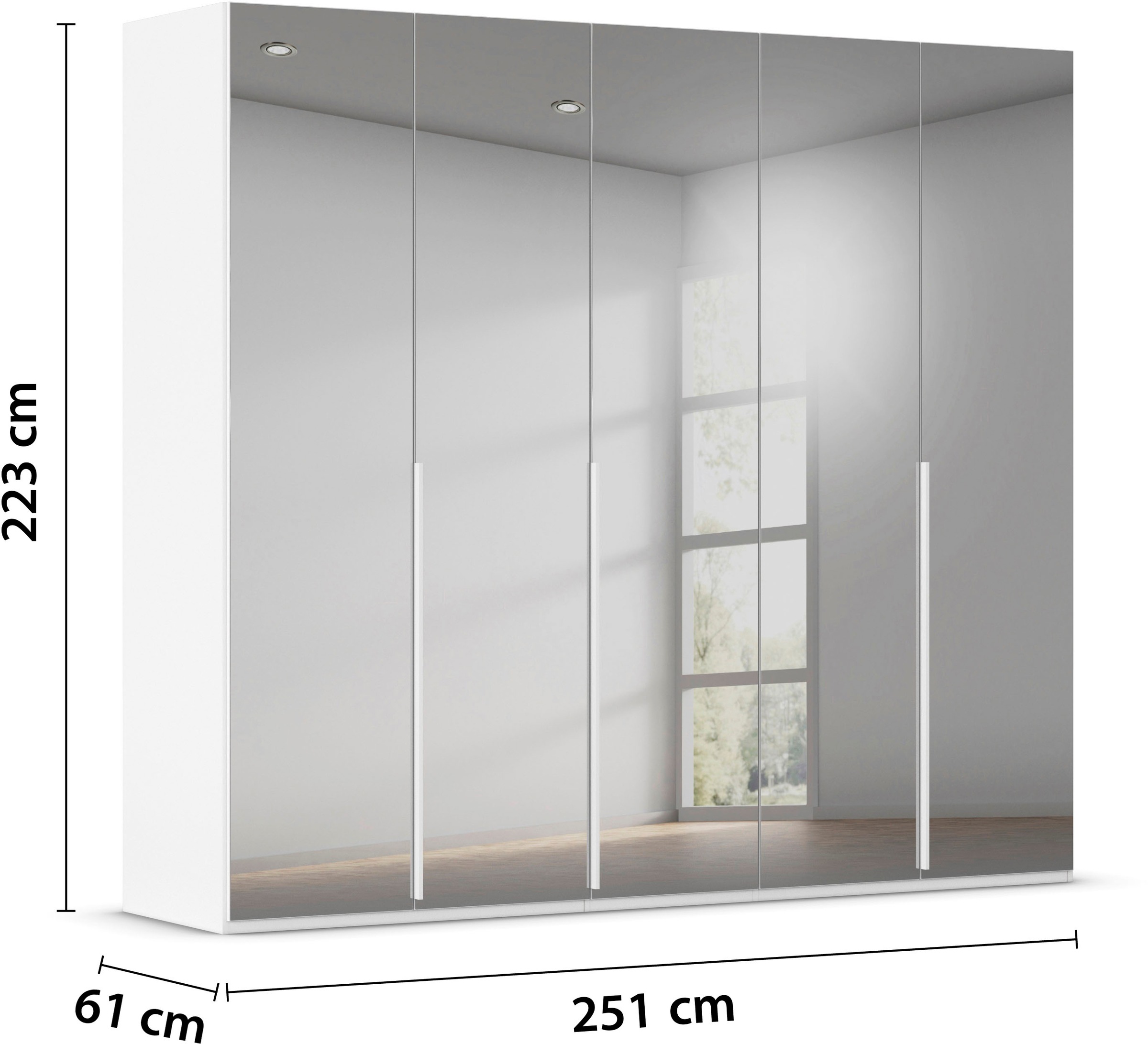 LeGer Home by Lena Gercke Kleiderschrank »Schrank Garderobe Ankleide Schlafzimmer Flur Serina«, (in 3 verschiedenen Ausstattungen BASIC/CLASSIC/PREMIUM), in 6 Breiten (101 - 401 cm) mit Front Glas oder Dekor MADE IN GERMANY