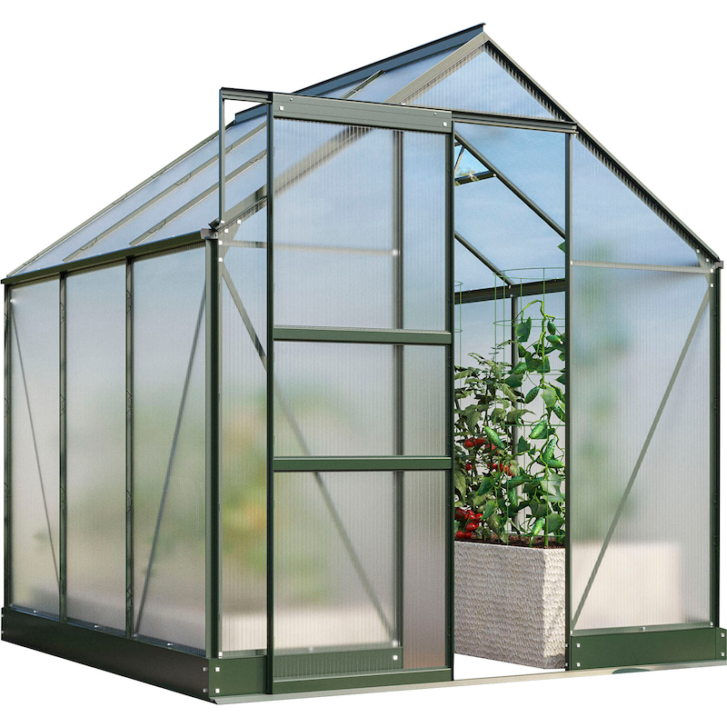 VITAVIA Gewächshaus »Apollo 3800« Alu-Profile, Stahlfundamentrahmen, 6 mm Hohlkammerplatten smaragdgrün