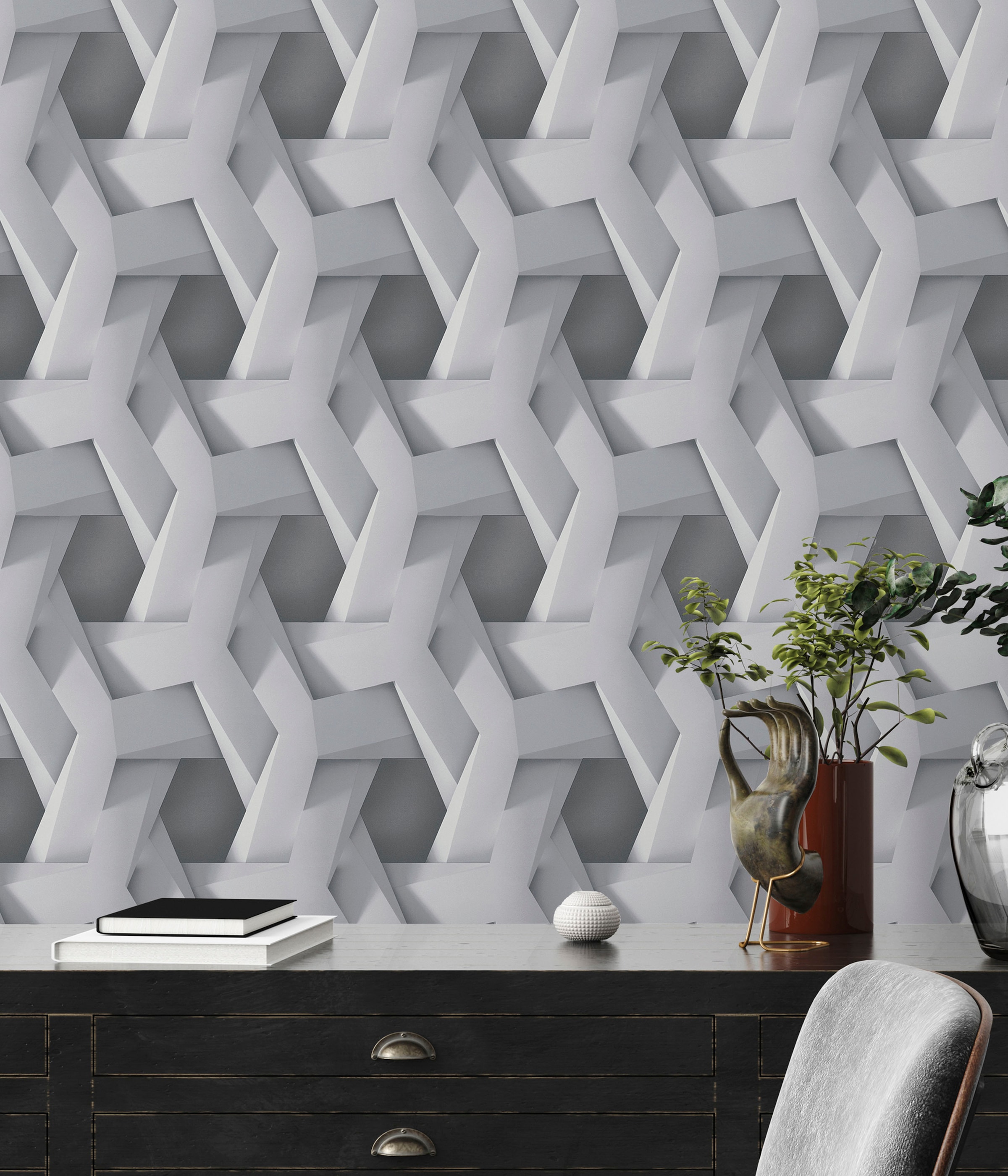 A.S. Création Vliestapete »PintWalls 3D Optik«, matt-gemustert-neutral, mit Tiefenwirkung Tapeten Wohnzimmer Schlafzimmer Küche modern Design