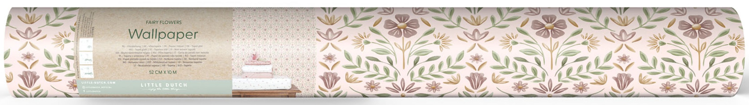 LITTLE DUTCH Fototapete »Fairy Flowers«, neutral, 10mx52cm (ca. 5m2)