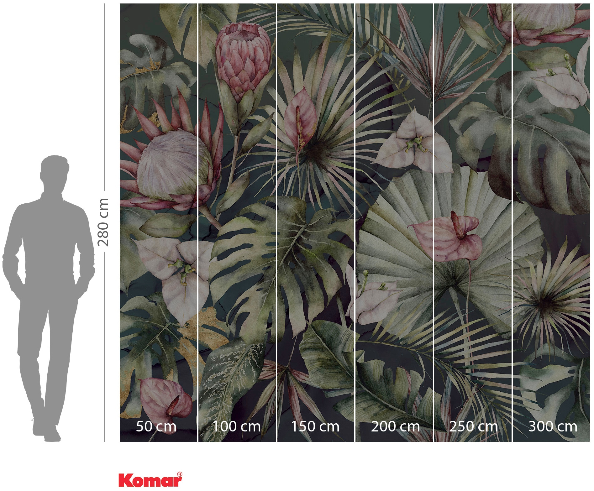 Komar Vliestapete »Digitaldruck Vlies -  Monsterawelt - Größe 300 x 280 cm« bedruckt glatt Wohnzimmer, Schlafzimmer