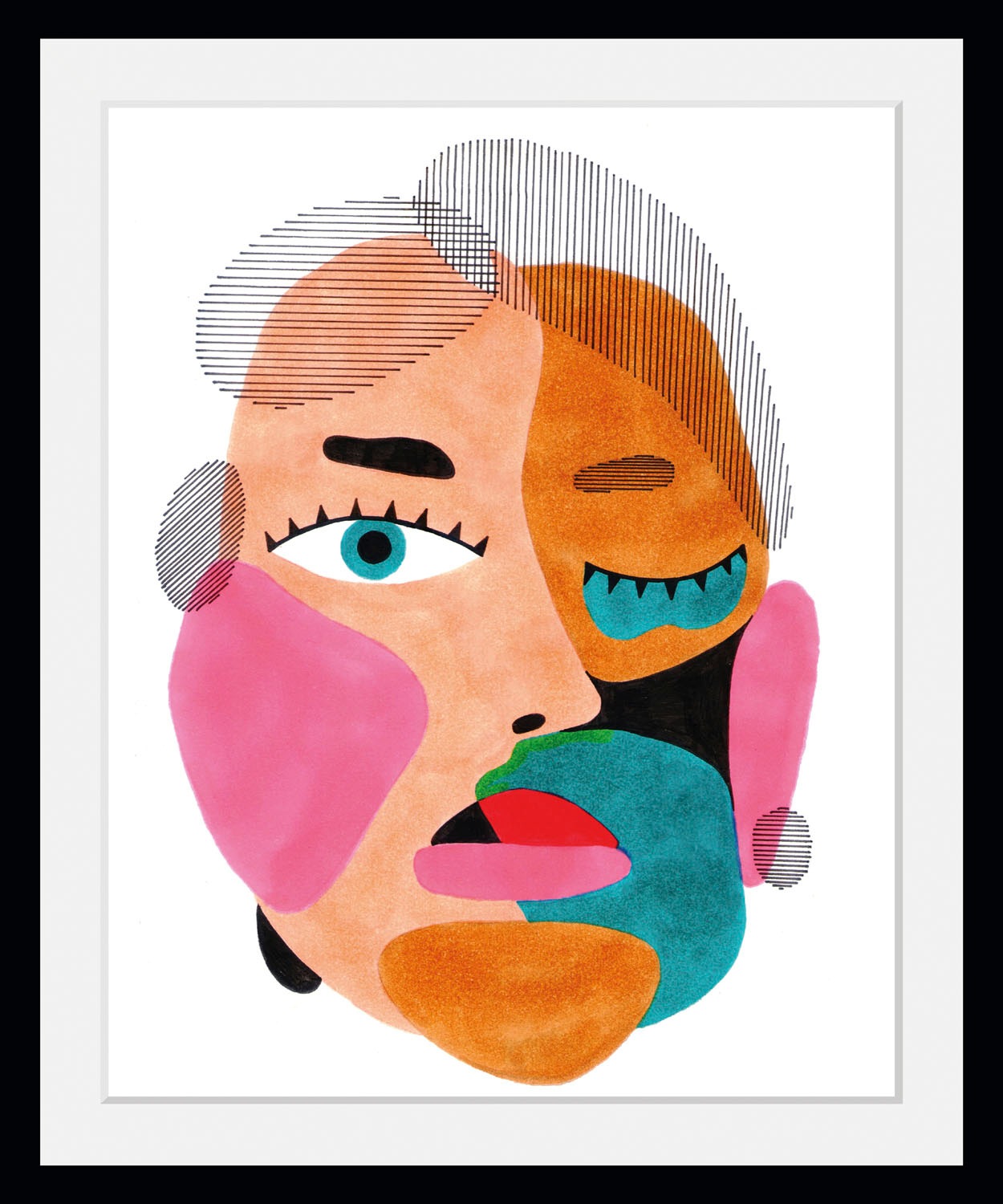 queence Bild »Klaas«, Abstrakt-Kunst-Gemälde-Figuren-Gesicht, (1 St.), HD P günstig online kaufen