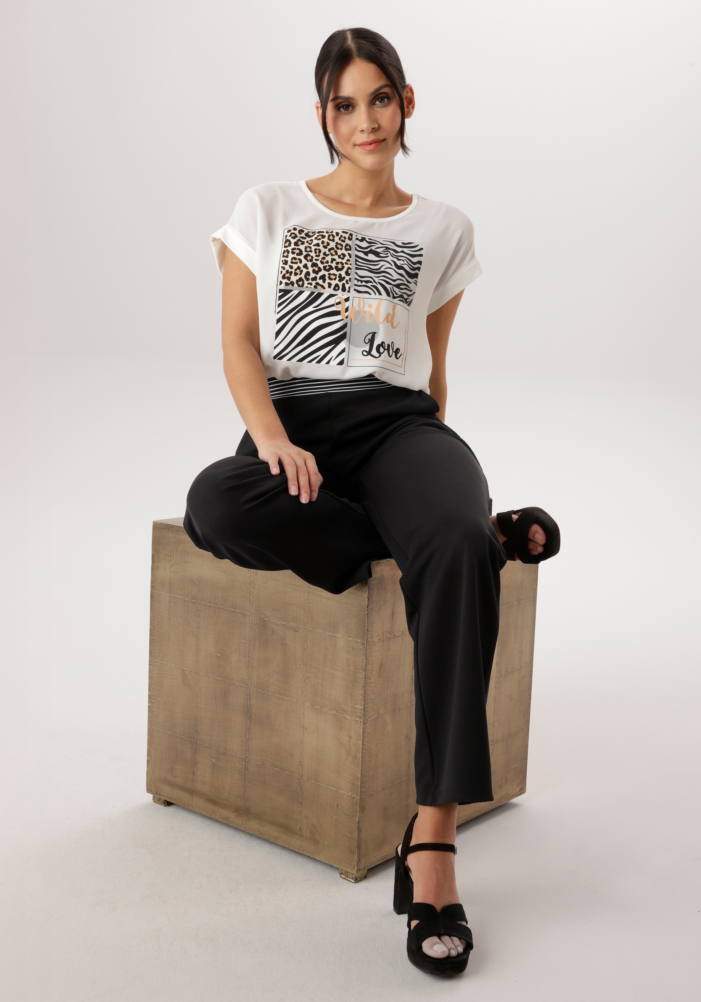 Aniston SELECTED Schlupfhose  mit gestreifen Rundum-Gummizug - NEUE KOLLEKTION