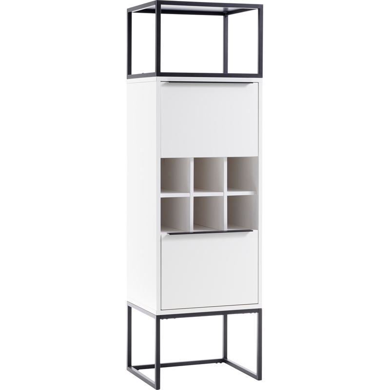 HBZ Highboard »Lille« 1 Stk. tlg. mit LED-Beleuchtung, Wohnzimmerschrank in Eiche Artisan NB Weiß matt