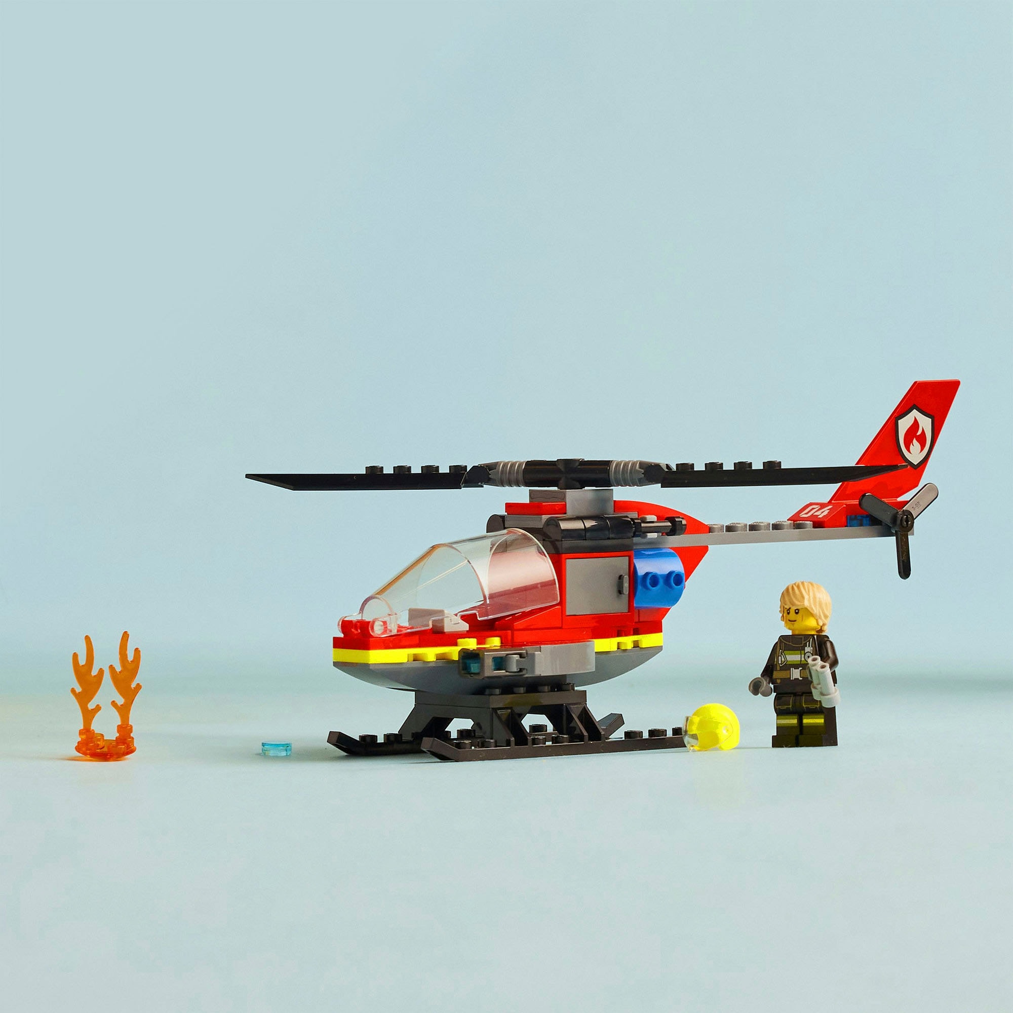 LEGO® Konstruktionsspielsteine »Feuerwehrhubschrauber (60411), LEGO City«, (85 St.), Made in Europe