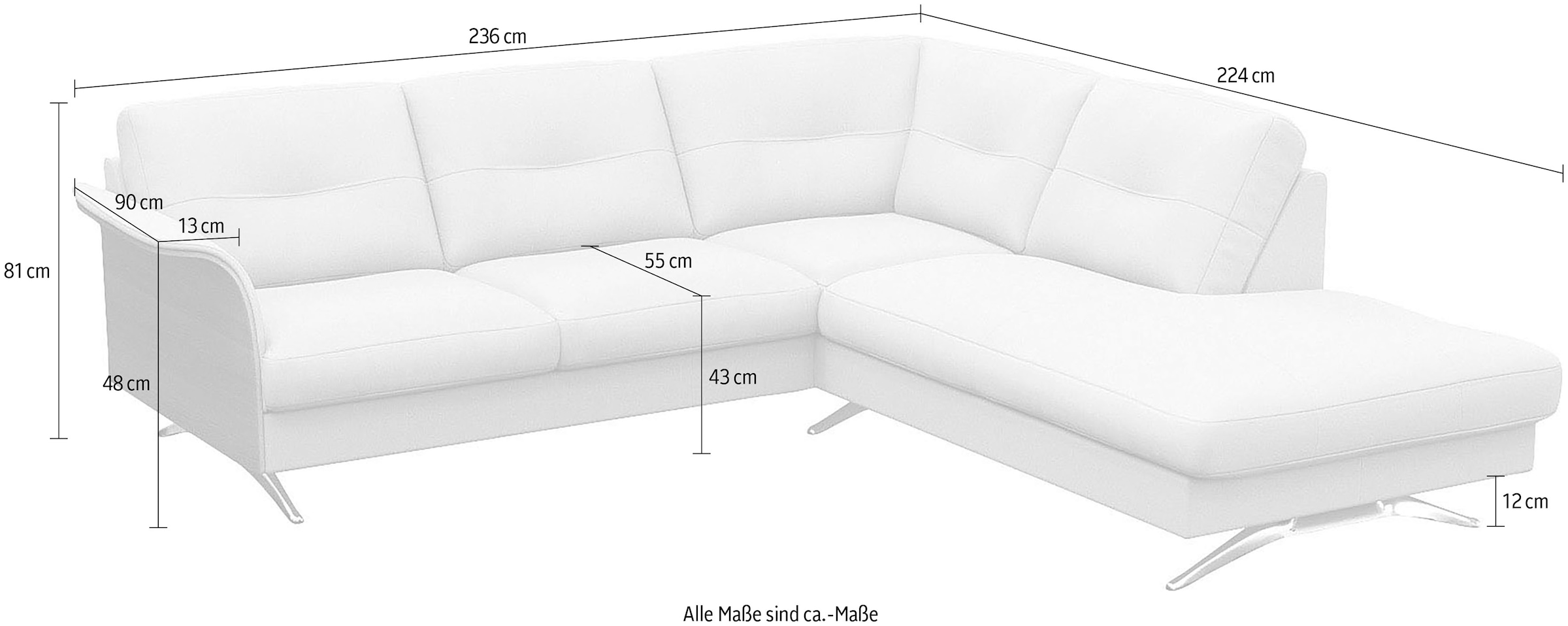FLEXLUX Ecksofa »Glow, super bequem durch hochwertigem Sitzaufbau mit Federkern, L-Form«, Modernes skandinavisches Design