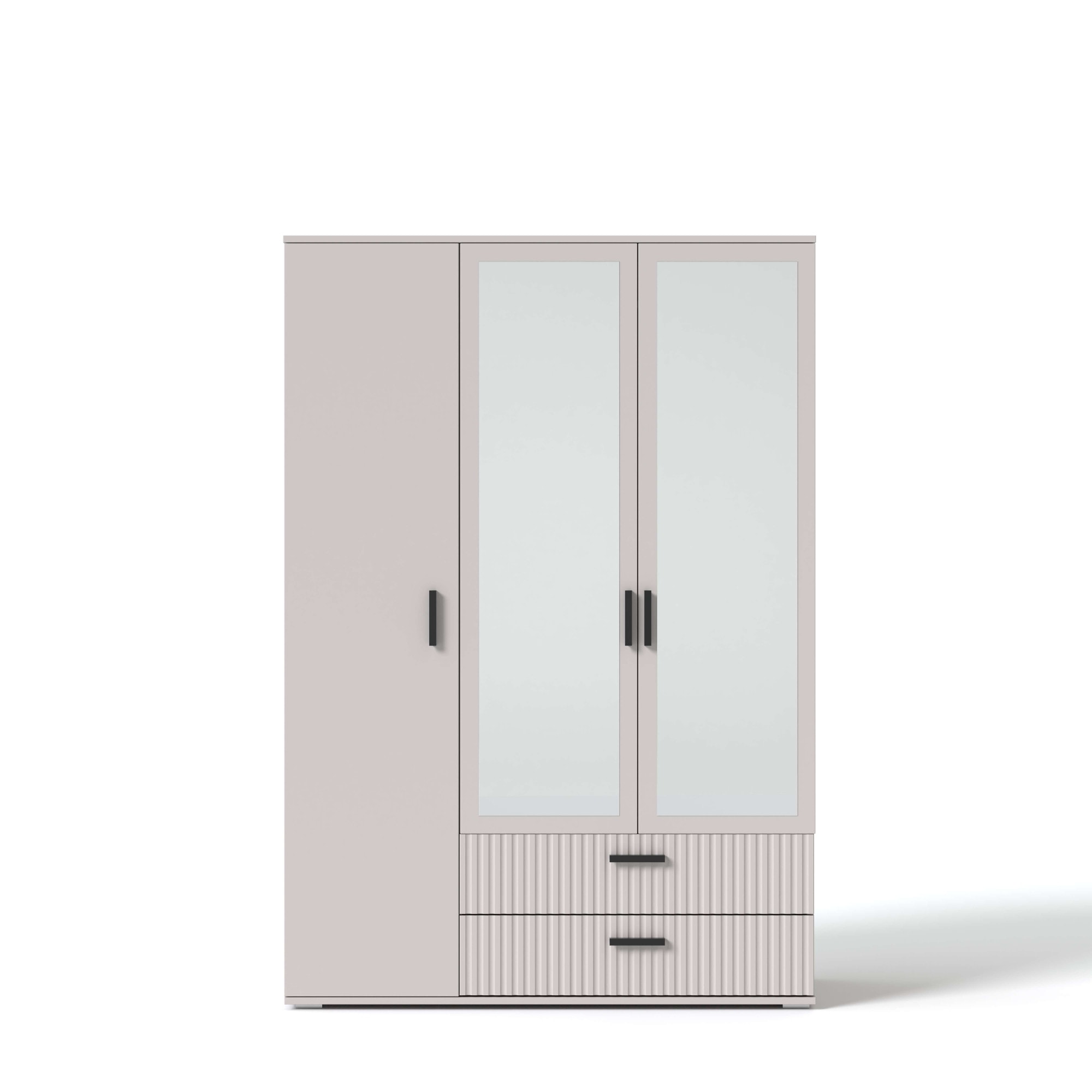 OTTO home Kleiderschrank »KOLLINE, modern mit viel Stauraum & geriffelter Struktur« H/B/T ca. 190/135/52cm,  Robuste Qualität, clevere Innenaufteilung & europäische Herstellung