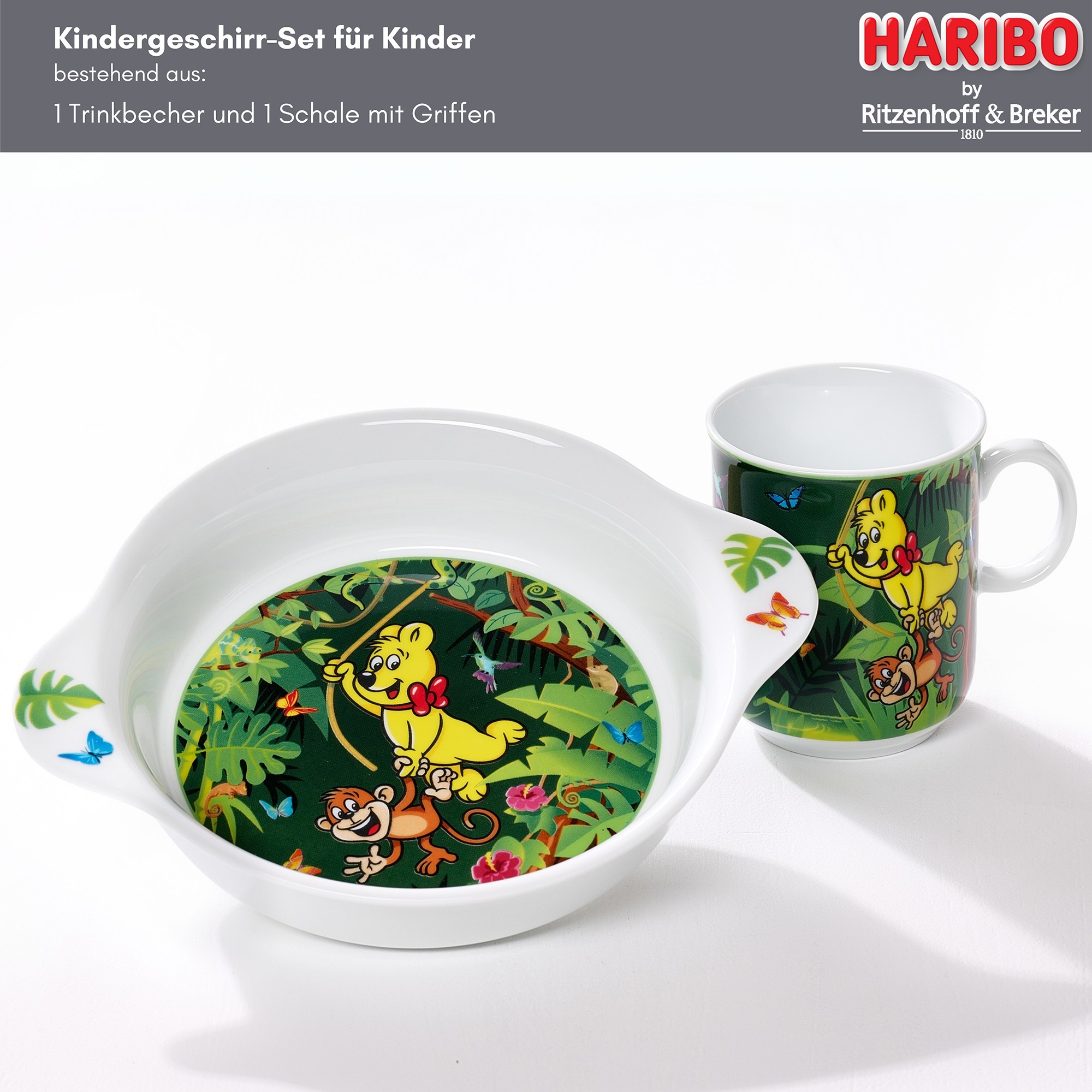 Ritzenhoff & Breker Kindergeschirr-Set »HARIBO Jungle, 2-teilig«, (Set, 2 t günstig online kaufen