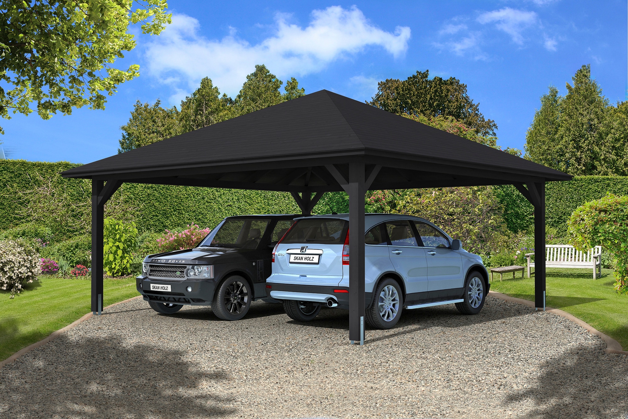 Skanholz Doppelcarport »Taunus«, Holz, 530 cm, Anthrazit