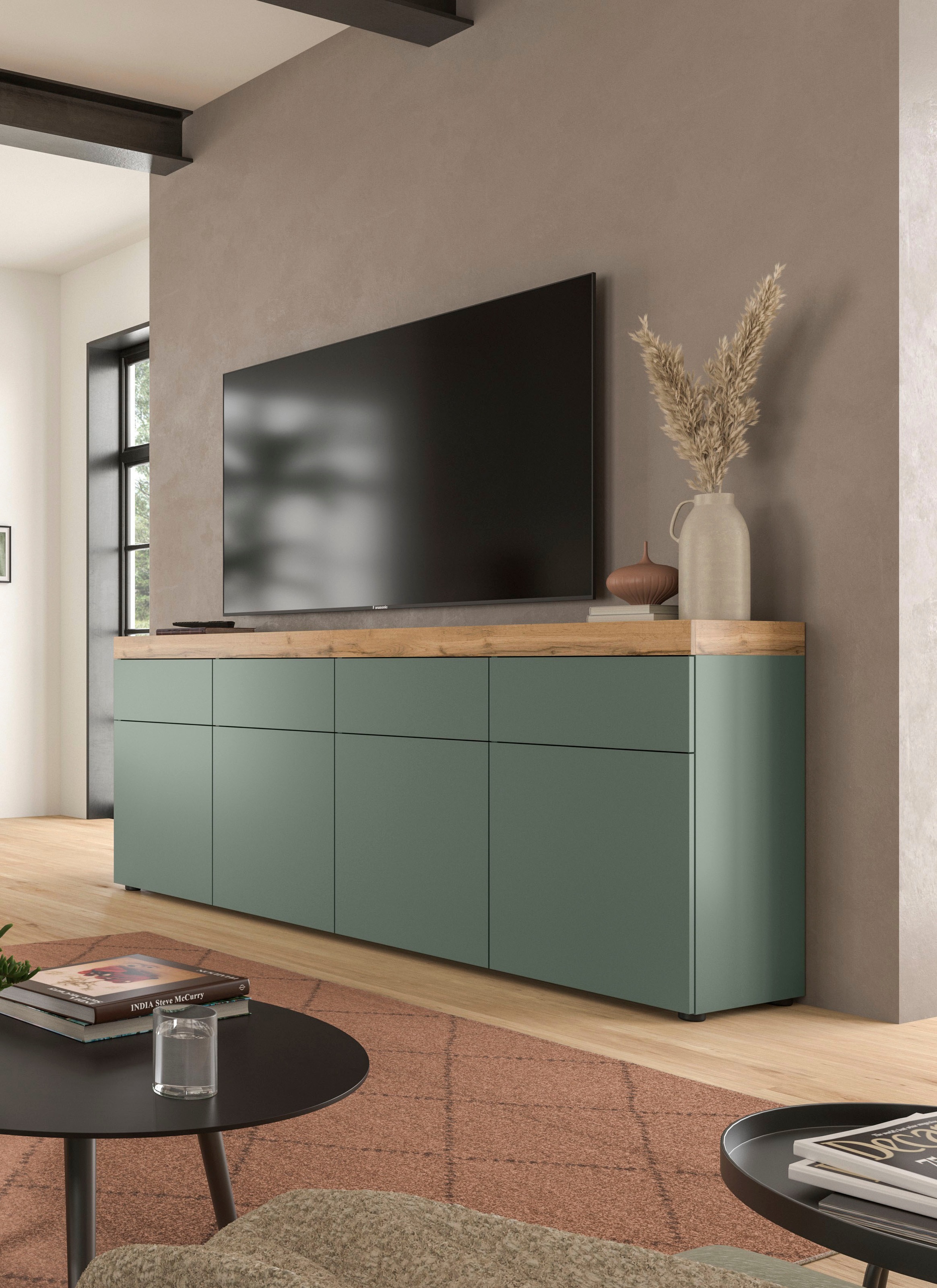 OTTO home Sideboard »MAMBO, Breite 200 cm, Höhe 80 cm« 1 Stk. tlg. Kommode, Anrichte, Wohnzimmer, Schlafzimmer