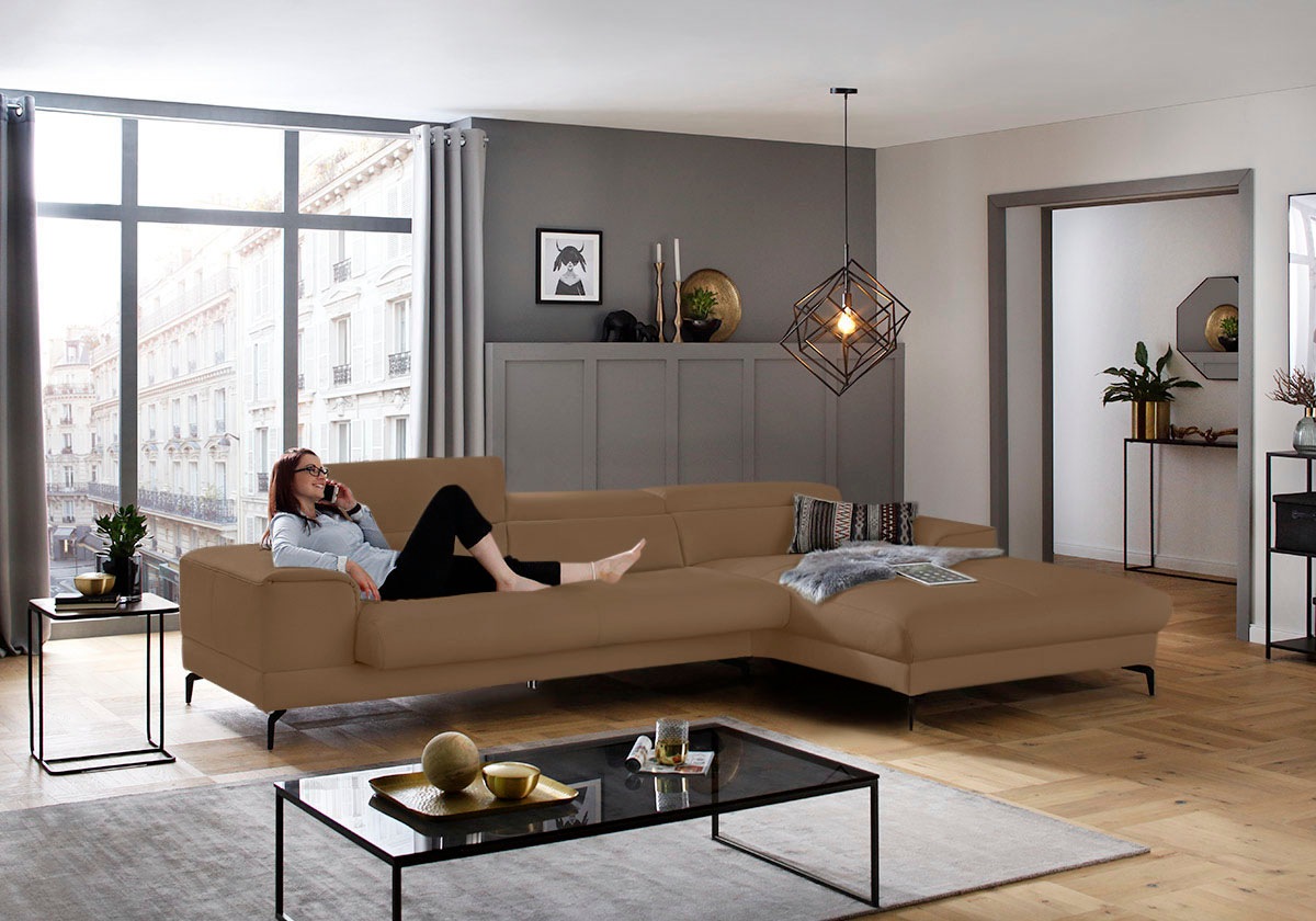 W.SCHILLIG Ecksofa »piedroo, Designsofa mit tollem Sitzkomfort, bequem, L-F günstig online kaufen