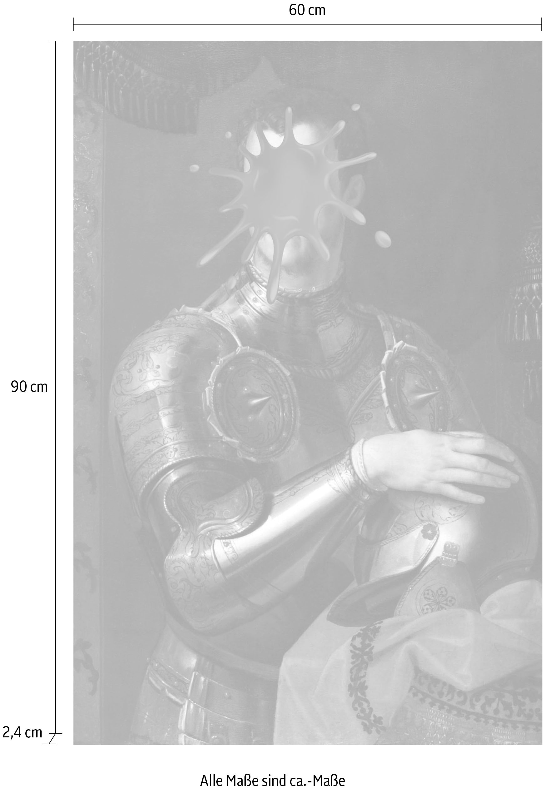 queence Acrylglasbild »Ritter mit Farbklecks« Bilder von Männern | Formen | Gemälde | Historische Persönlichkeiten | Kunst | Mann | Ritter Fine Art-Print in Galeriequalität