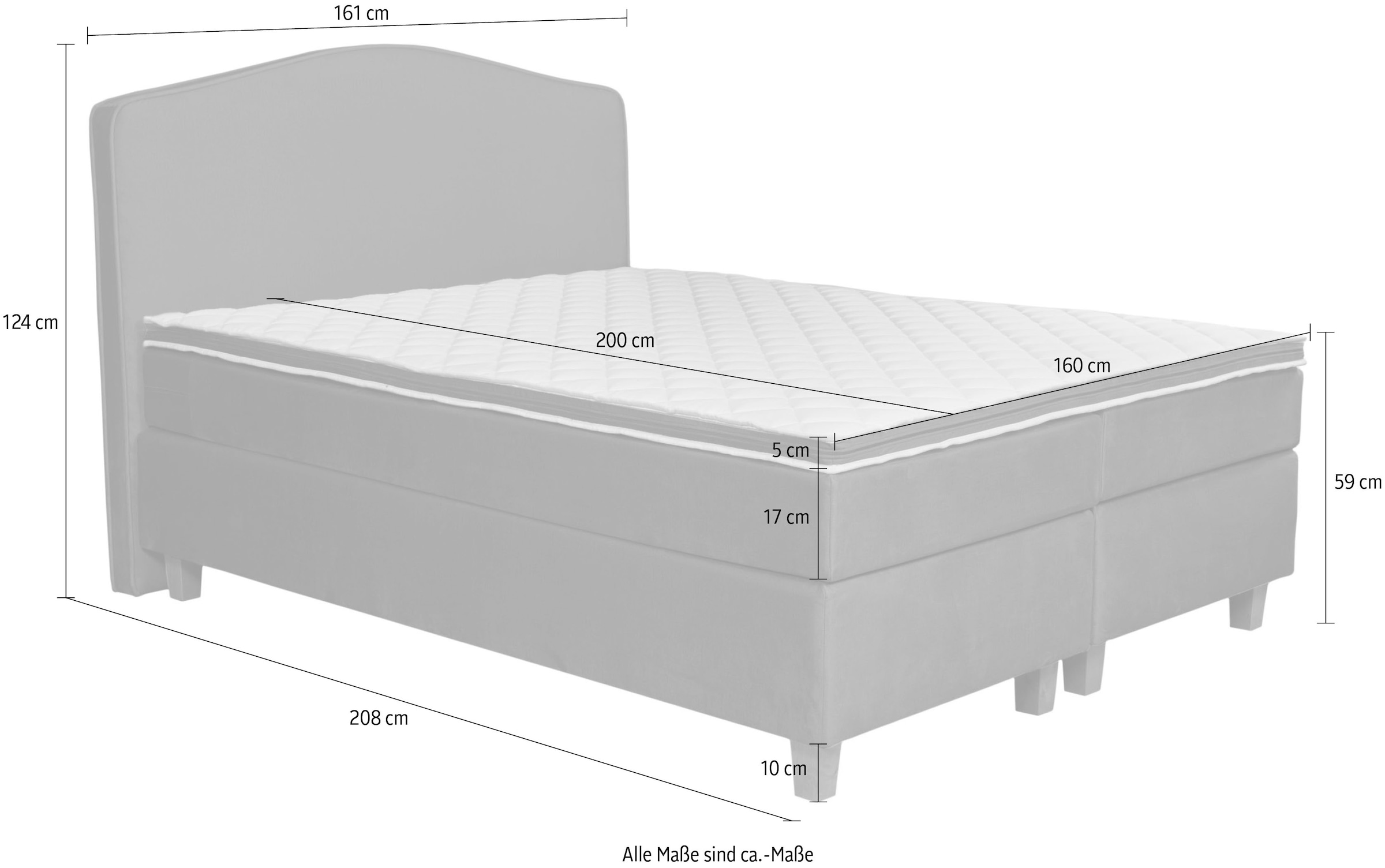 INOSIGN Boxspringbett »Jalma«, Füße aus massiver Birke ; Inkl. Topper
